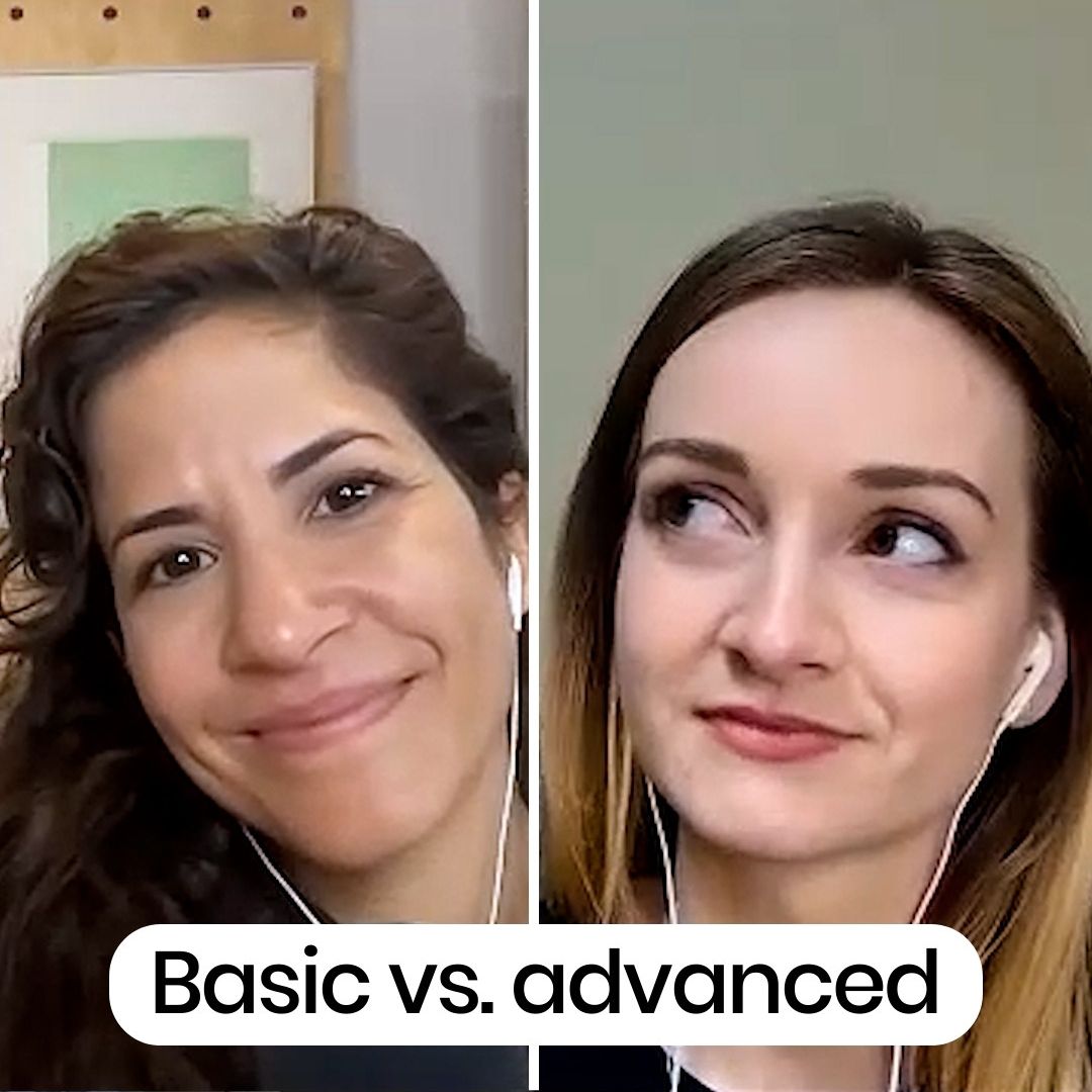272. The secret behind basic vs. advanced English | Interview with my head of content Christina
