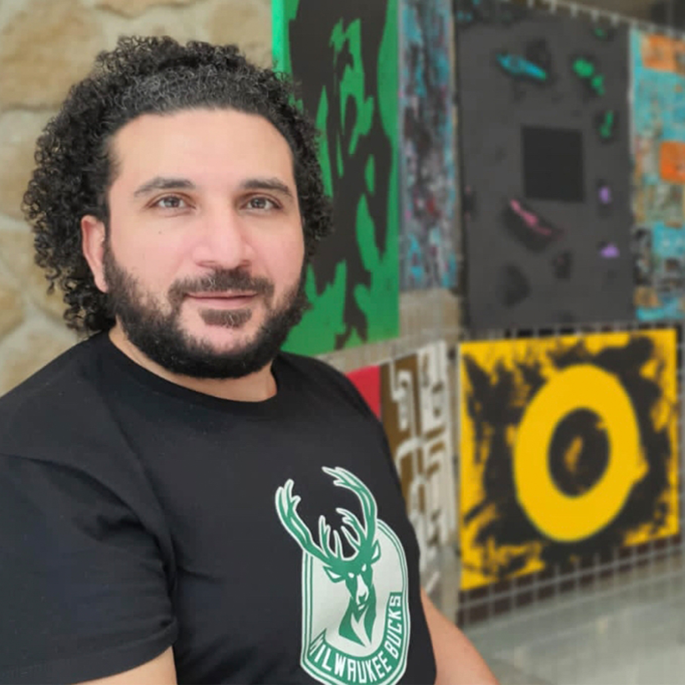 Mohamed Sultan, an Egyptian engineer who took up painting at the start of 2021