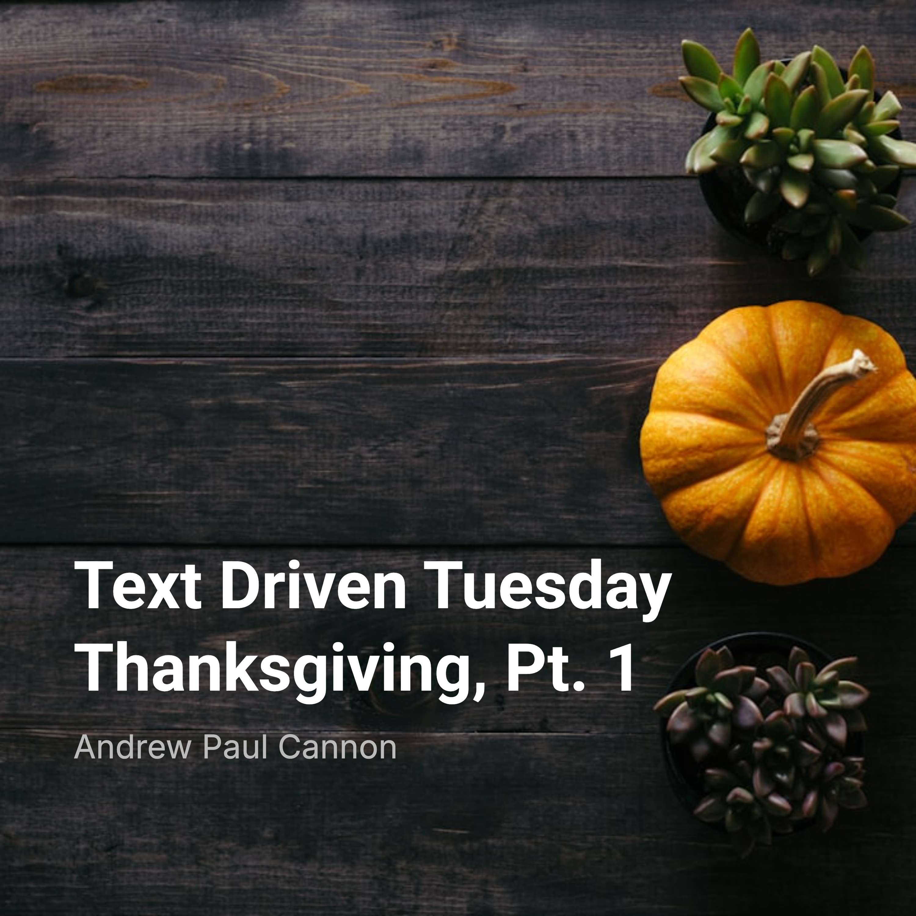 Text Driven Tuesday: Thankfulness Part 1
