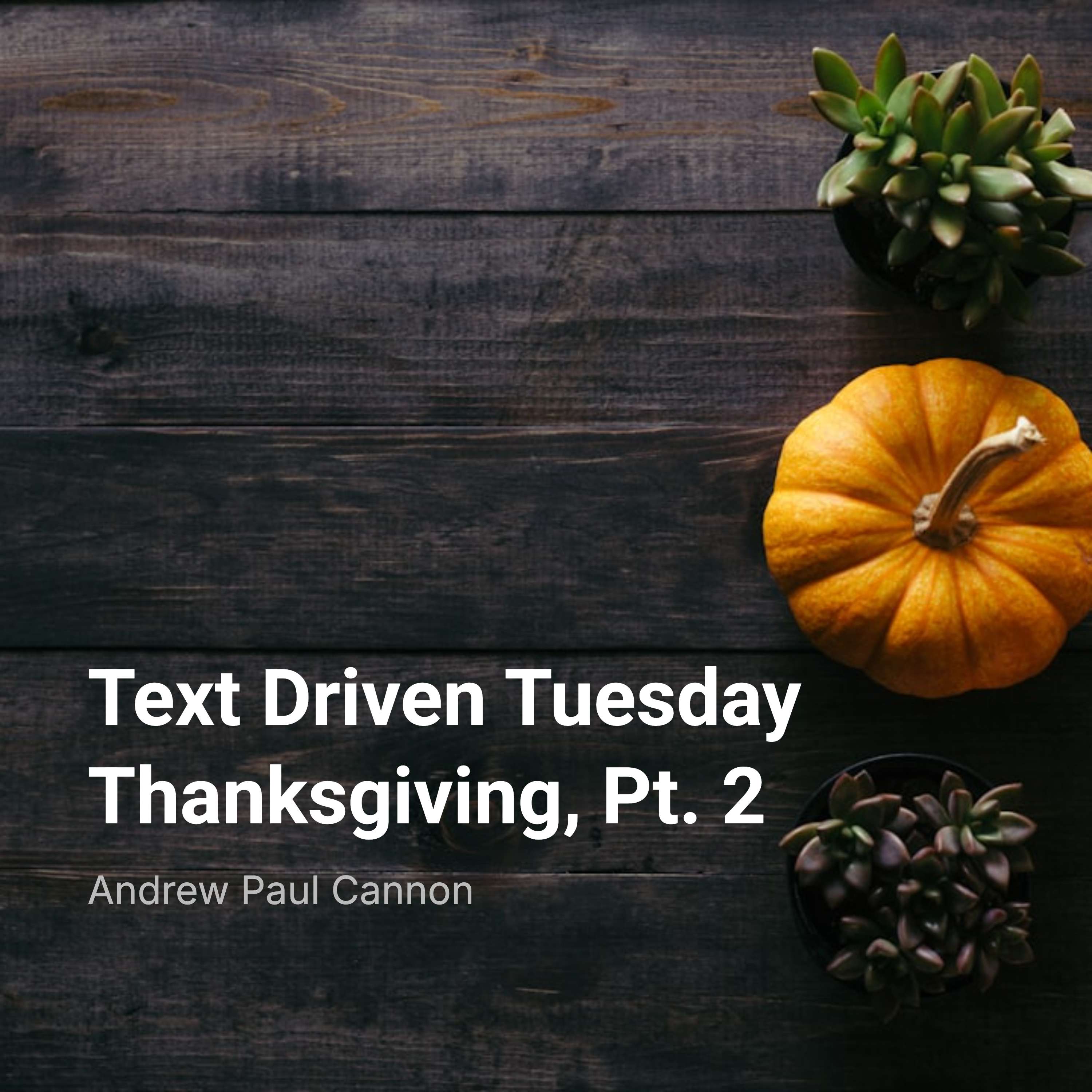 Text Driven Tuesday: Thankfulness Pt. 2