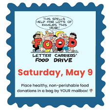 05/06/2026  Manna Food Pantries- "Stamp Out Hunger" Food Drive, Sat. May 9, 2026