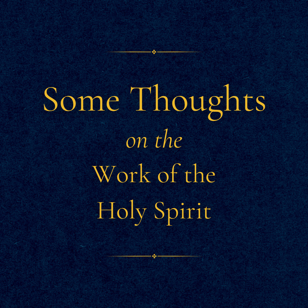 Some Thoughts on the Work of the Holy Spirit