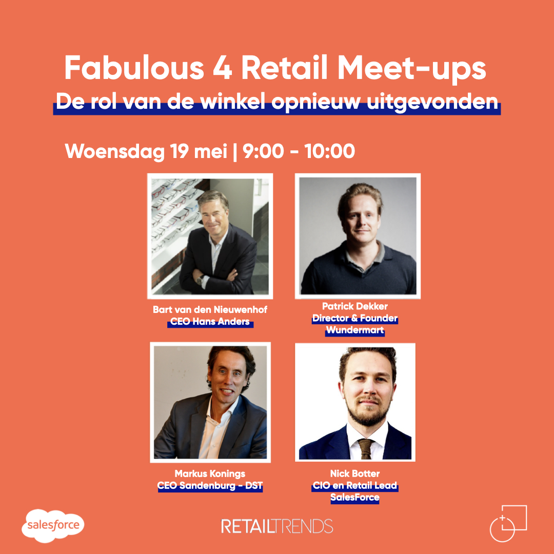 Fabulous Four Retail MeetUp; Bart van den Nieuwenhof, Patrick Dekker, Markus Konings & Nick Botter