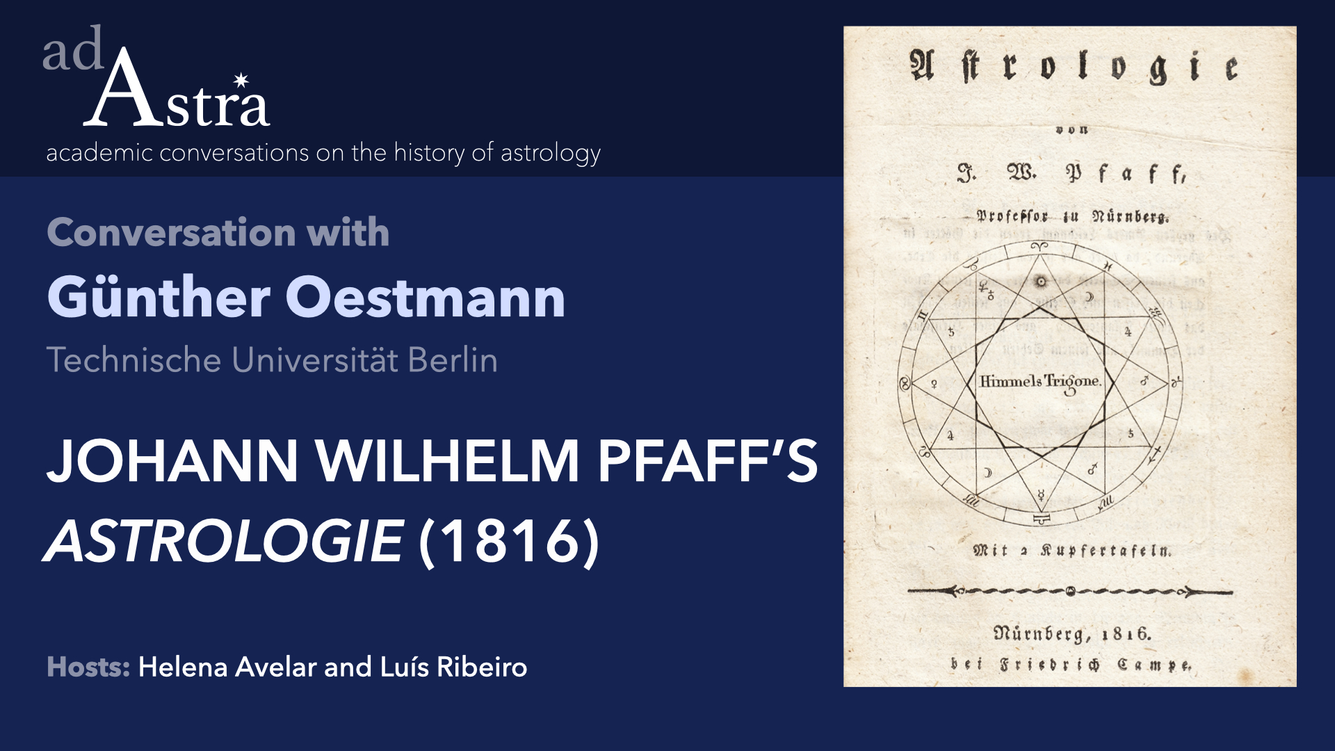 Johann Wilhelm Pfaff&#39;s &#34;Astrologie&#34; (1816) with Günther Oestmann