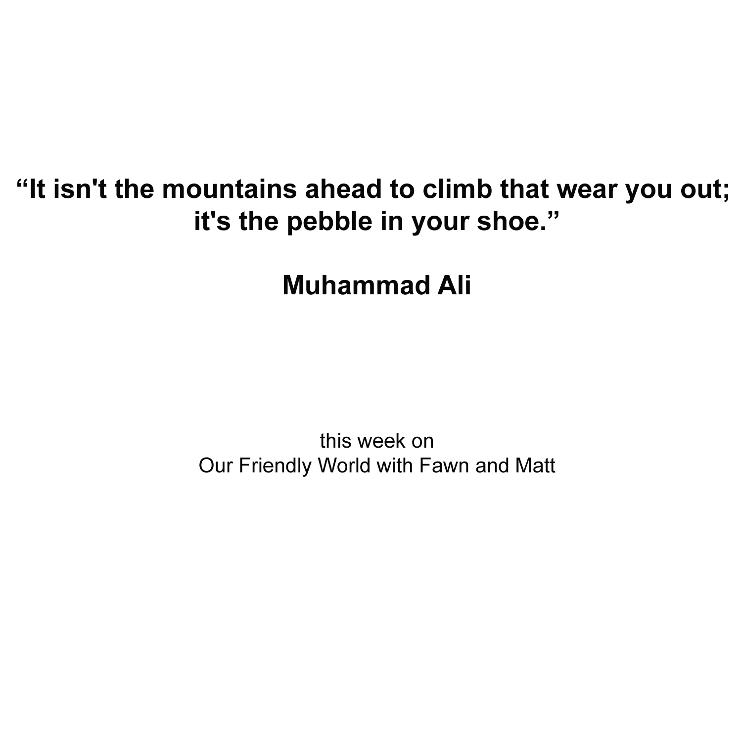 "Friendship and the Wisdom of Muhammad Ali: Navigating Life's Pebbles"