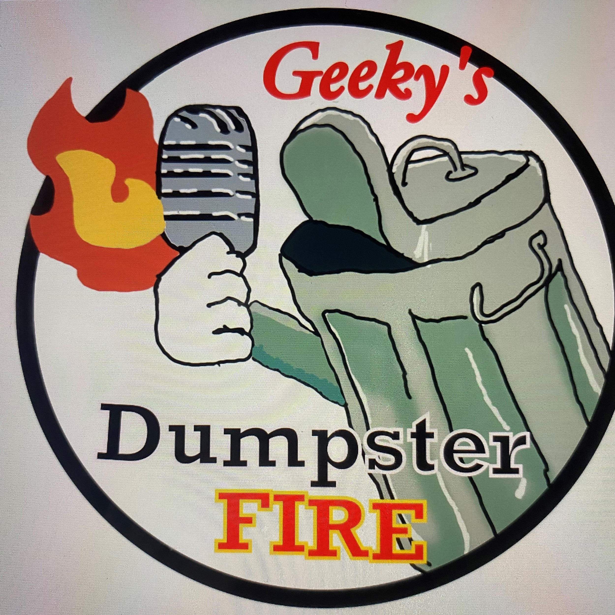 Geeky\'s Dumpster fire