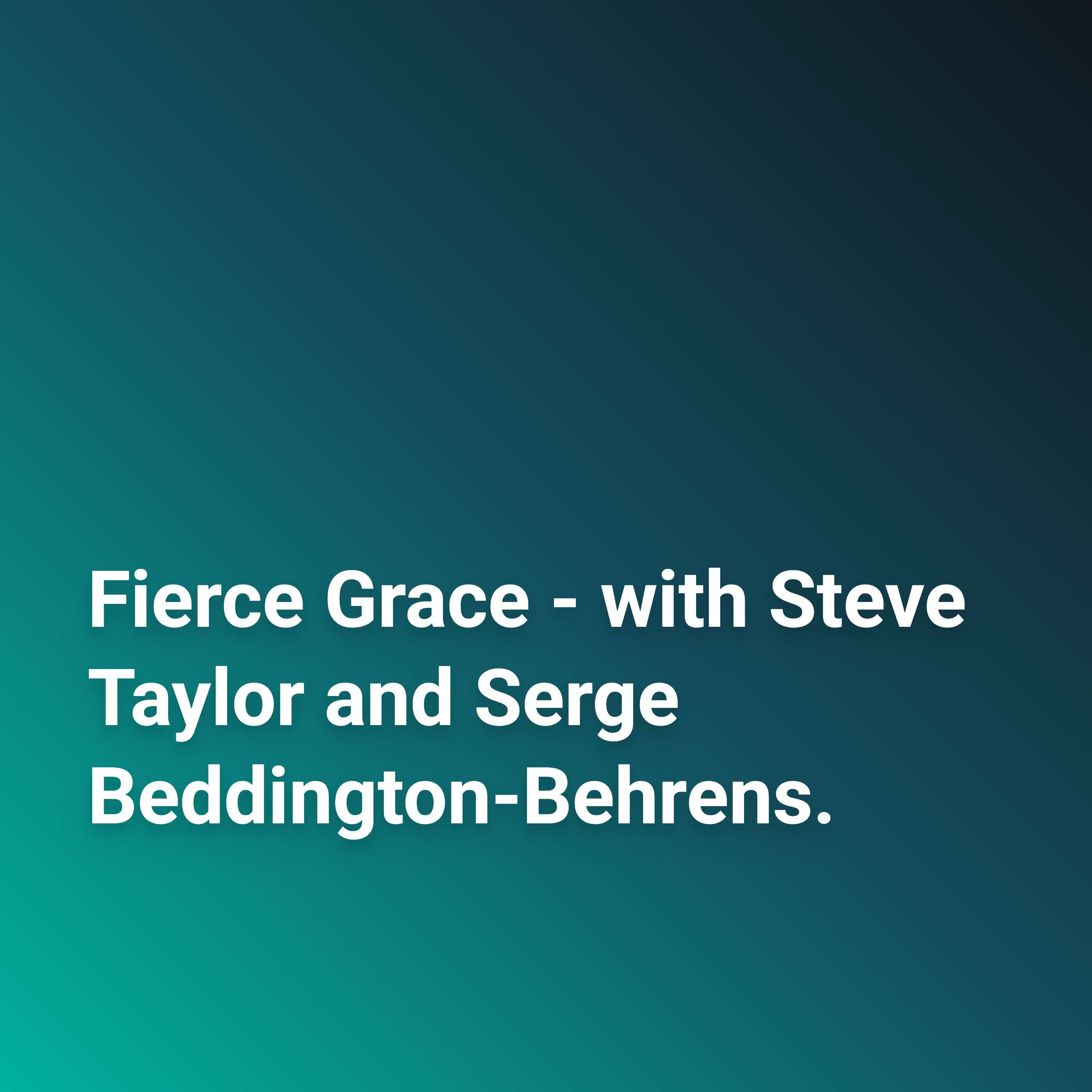Fierce Grace - with Steve Taylor and Serge Beddington-Behrens.
