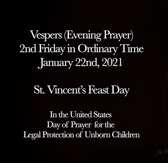 1.22.21 Vespers (Friday Evening Prayer)