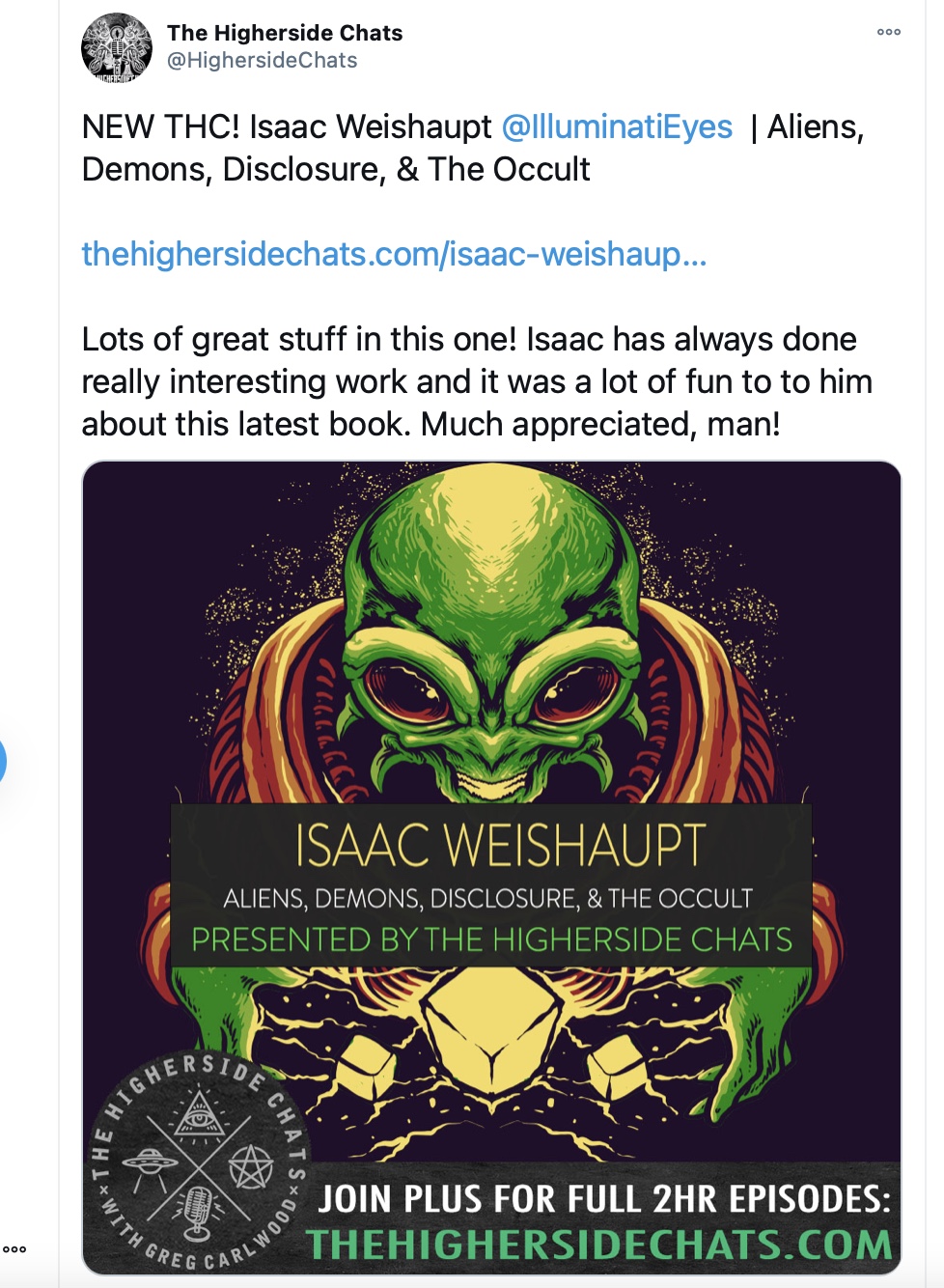 BONUS: THC+ FULL SHOW of Isaac Weishaupt on Higherside Chats!
