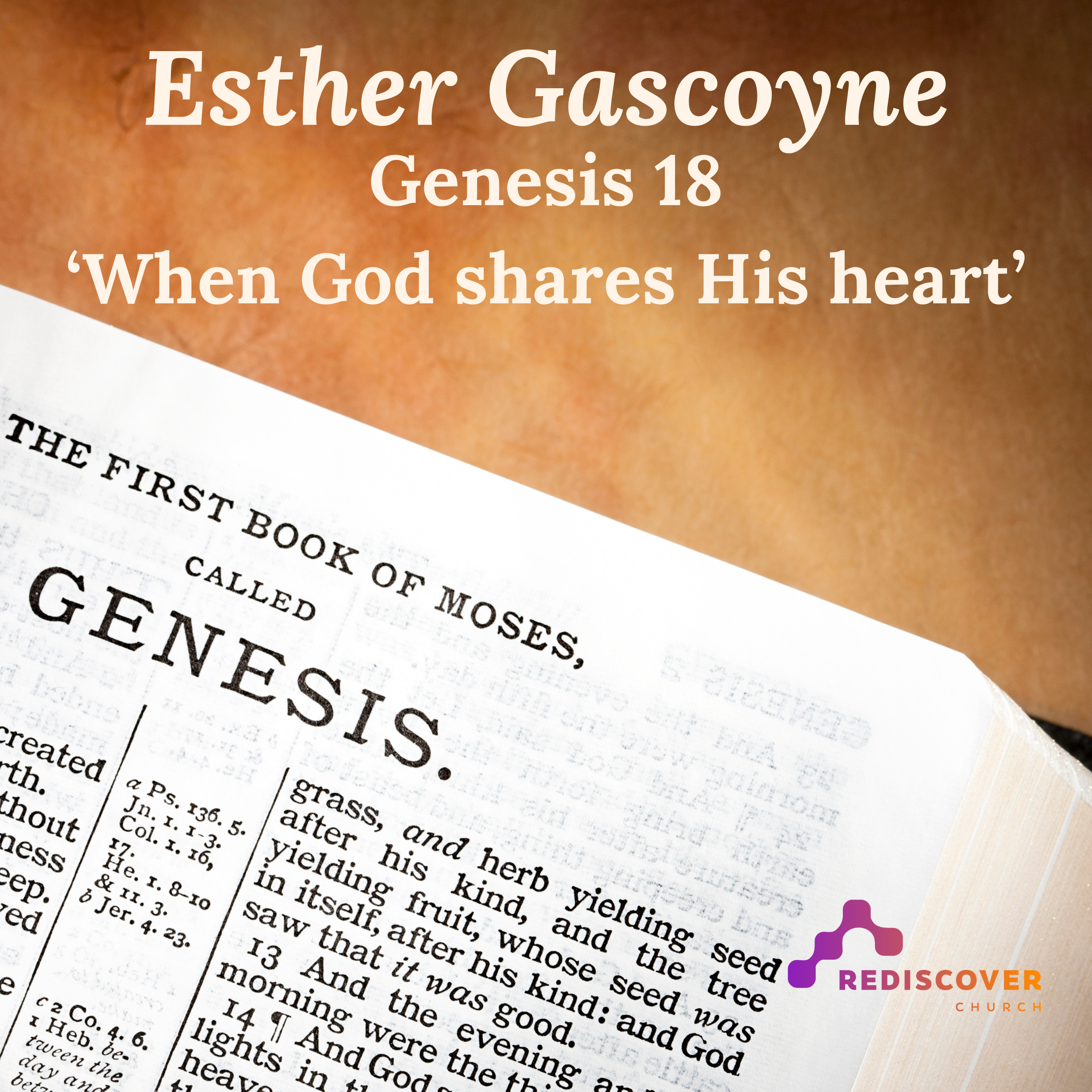 | When God shares His heart | Genesis 18 | Esther Gascoyne | 8th March 2026 |