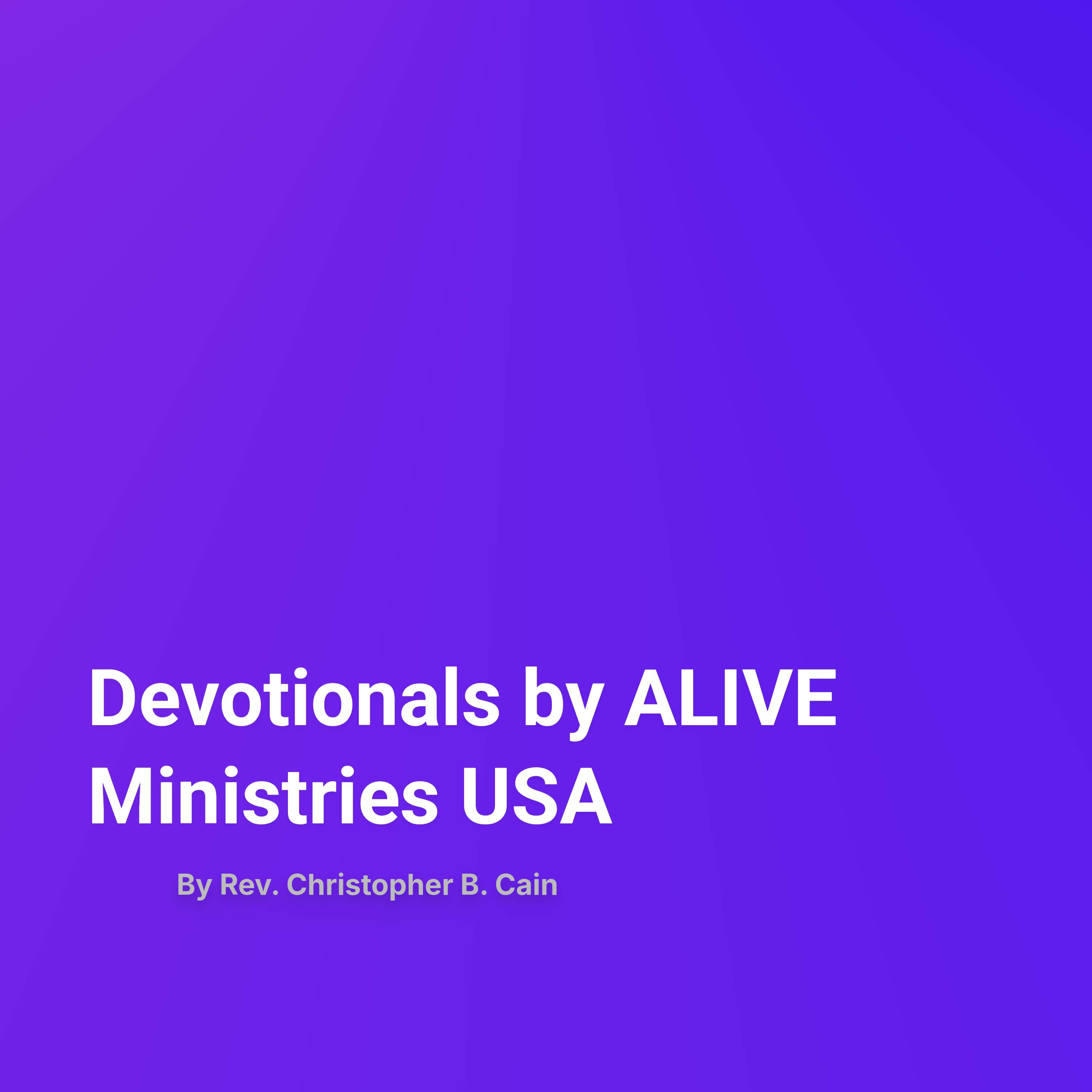 Devotionals from Alive Ministries USA podcast artwork