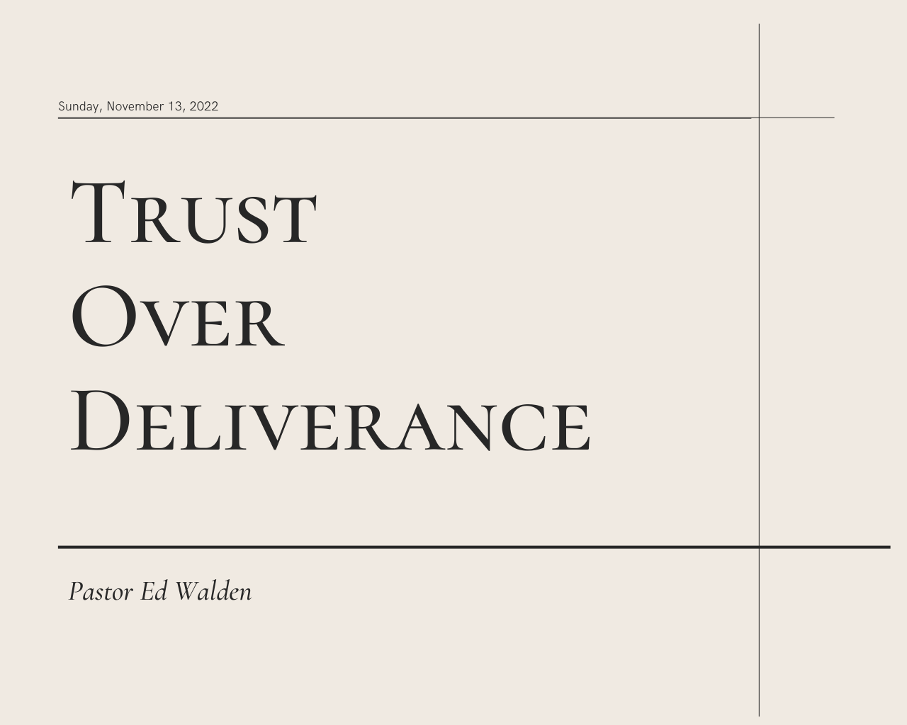 Trust Over Deliverance