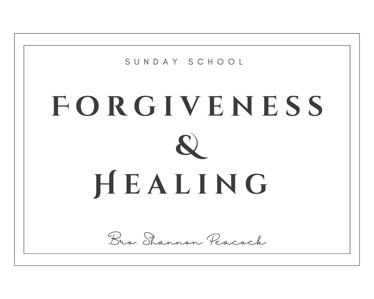 Forgiveness And Healing