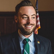 Erik Larson, the Deputy Director of LGBT Affairs for the City of Philadelphia, talks at IASSIST 2023