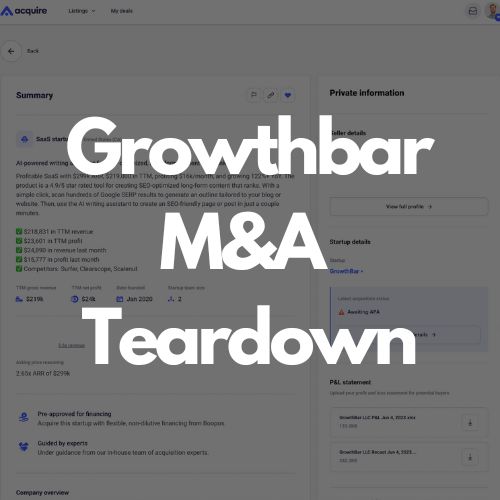 25 - Growthbar Acquisition Teardown