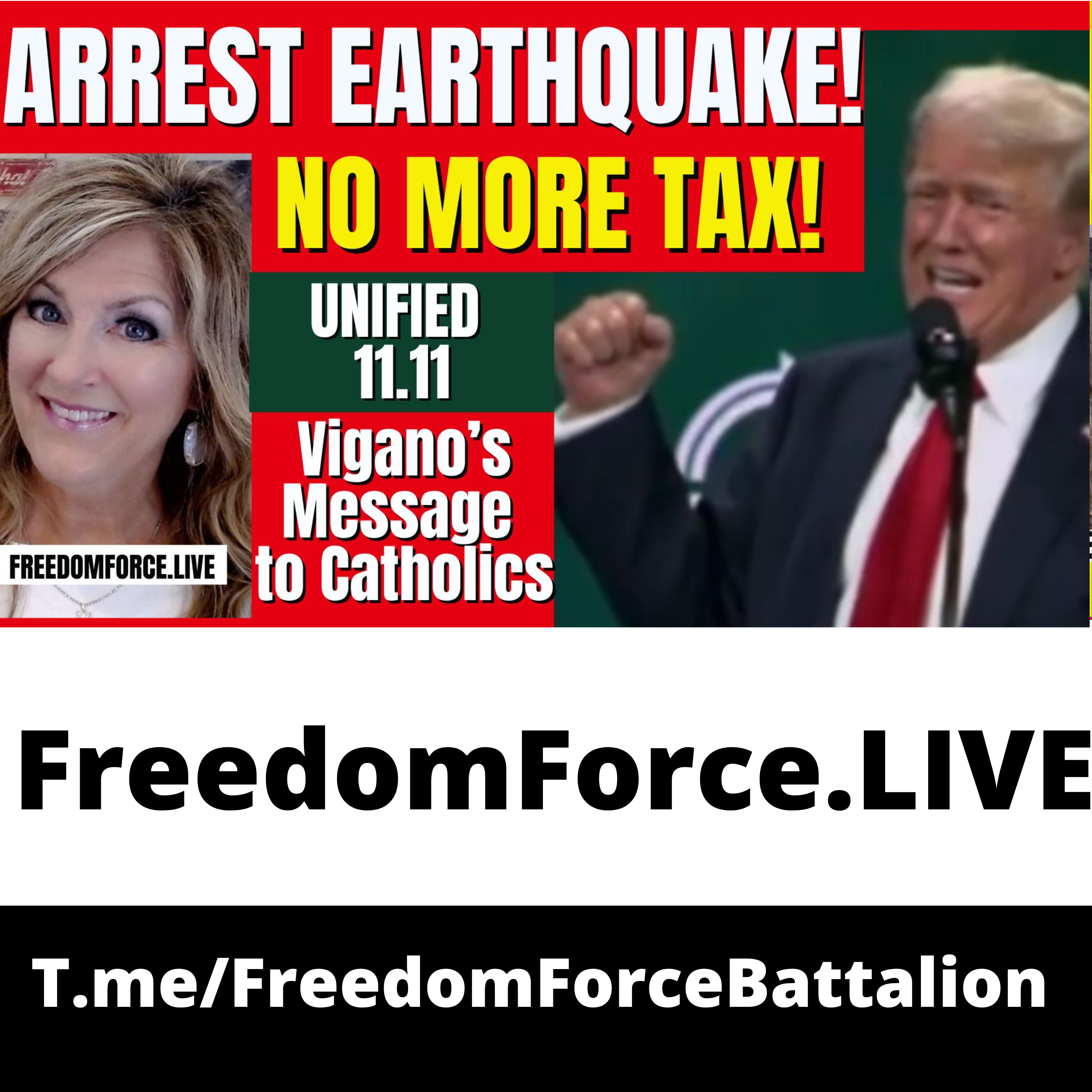 Arrest Earthquake! No Taxes! 10-22-24