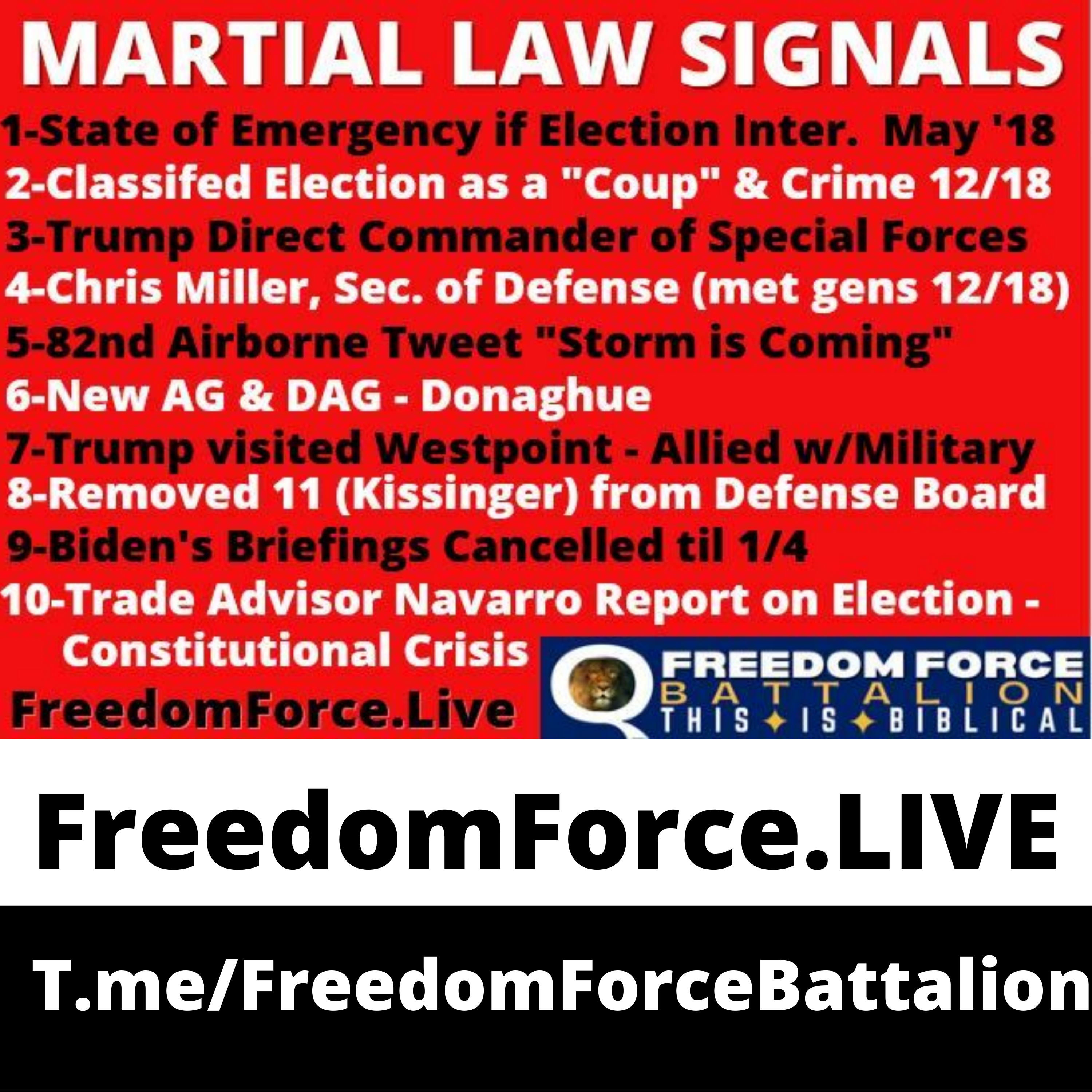 Trump Signals Martial Law 12.22.20