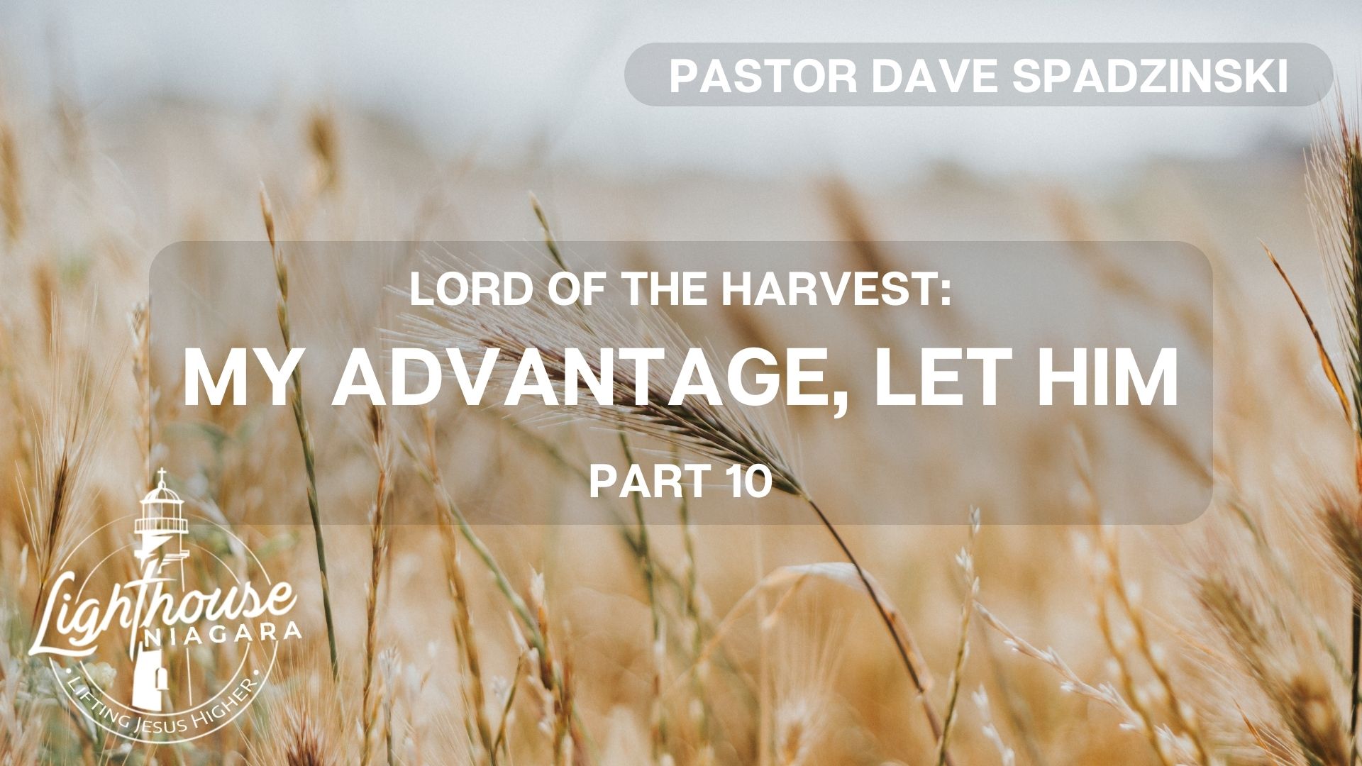 Lord Of The Harvest: My Advantage, Let Him - Pastor Dave Spadzinski