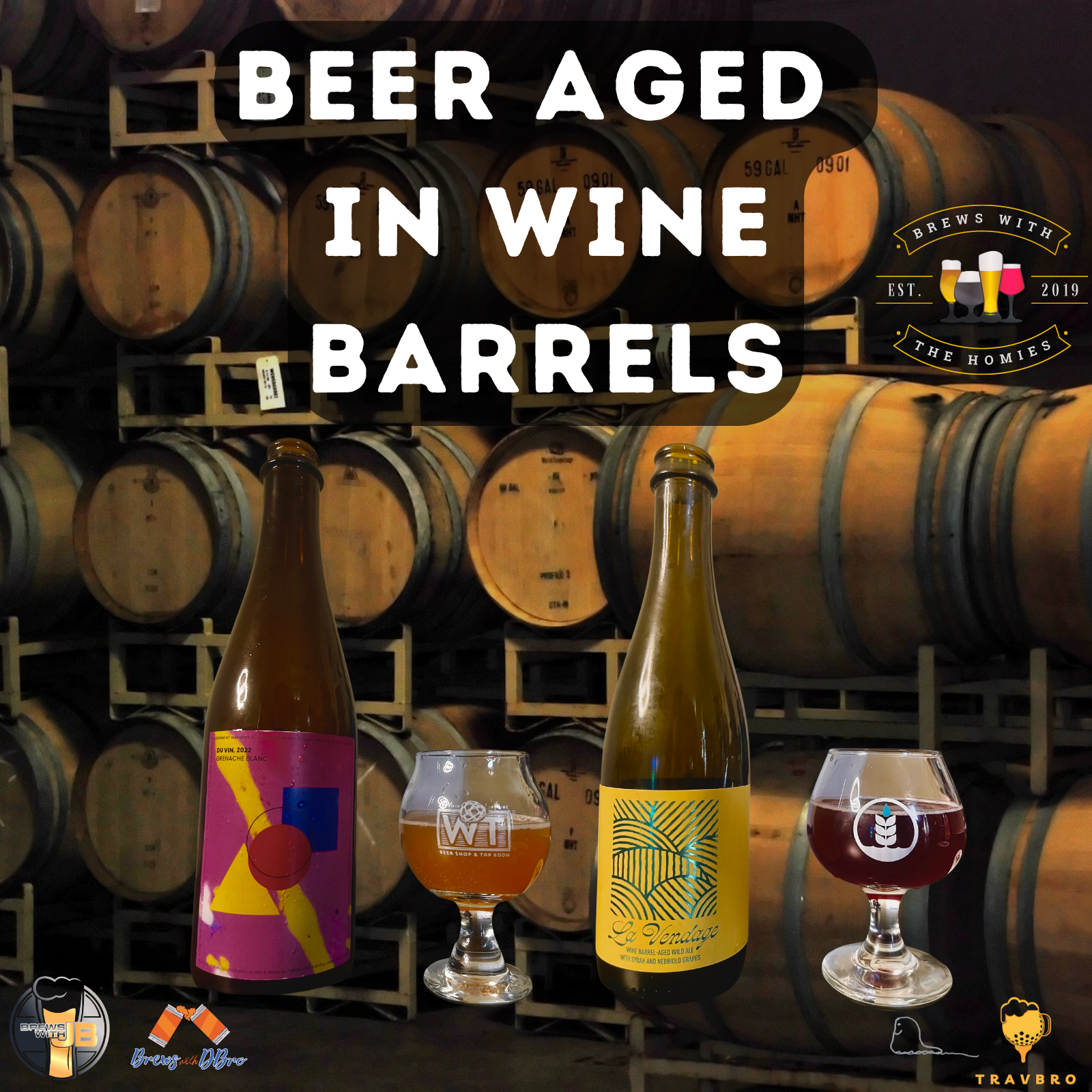 Beer aged in wine barrels