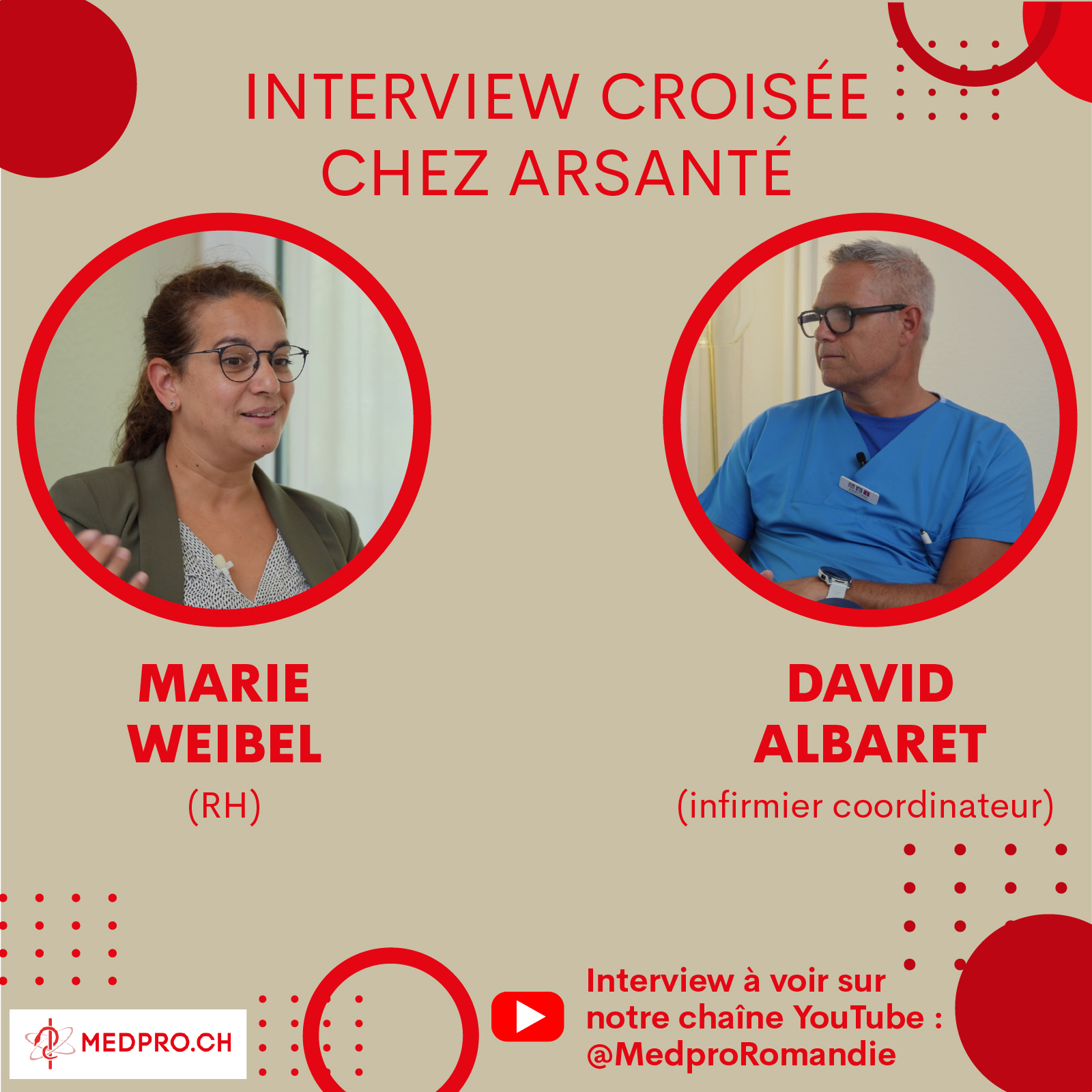 Interview croisée avec Marie Weibel (RH) et David Albaret (infirmier responsable) chez Arsanté