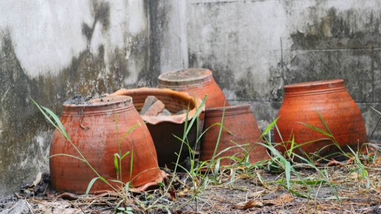 LEAVING OLD JARS BY THE WALL