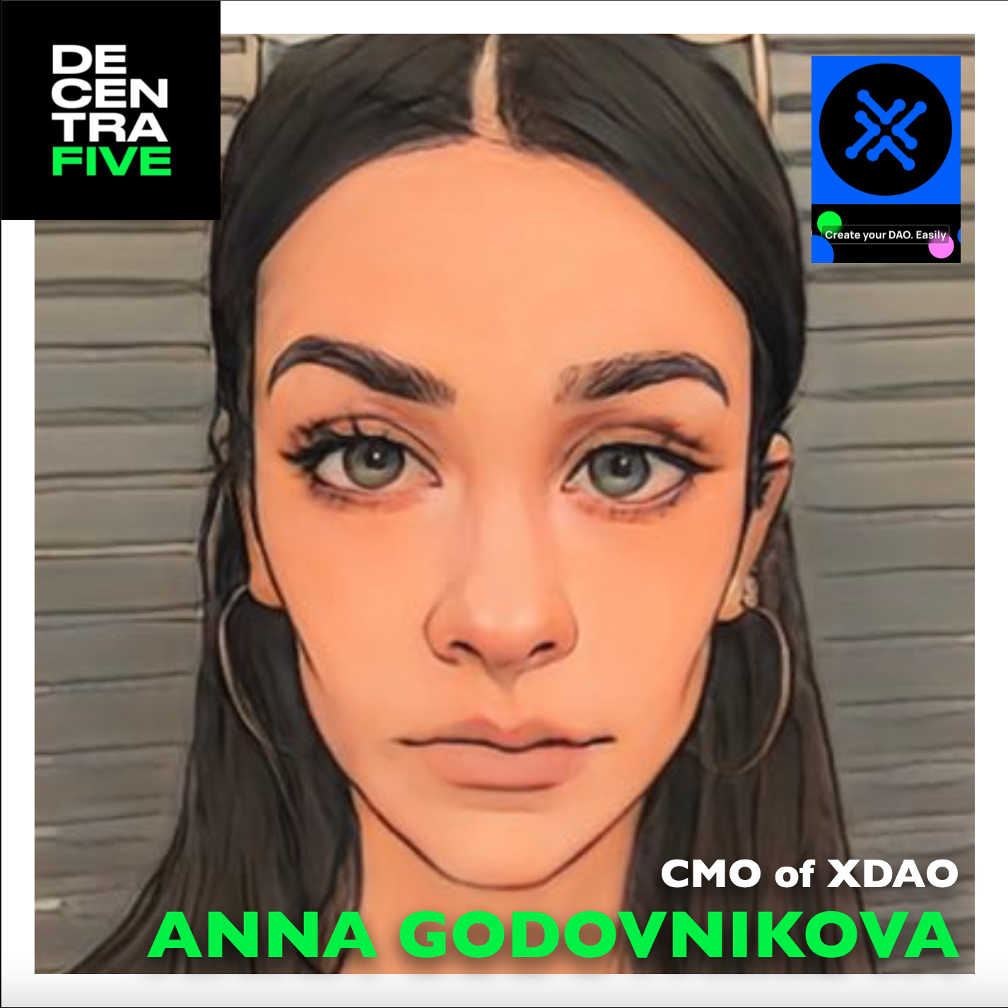 Anna Godovnikova (@godovnikovaa), Chief Marketing Officer of @XDAOapp, on @DECENTRAFIVE | hosted by Jason Dukes (@LiveSent) Image
