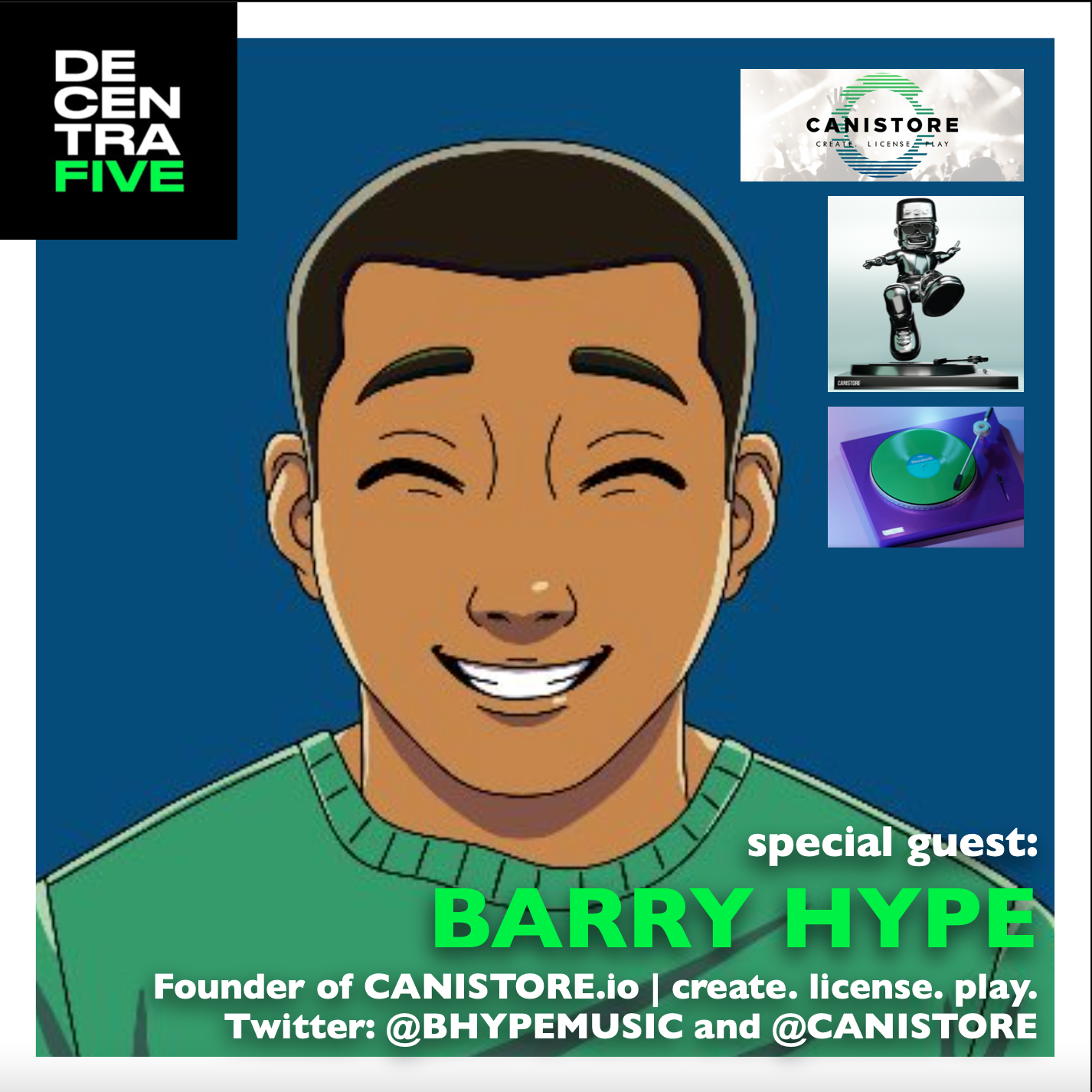 Barry “HYPE” (@BHYPEMUSIC) | Founder of @Canistore (Canistore.io) | acclaimed musical artist and producer | father, creative, & entrepreneur | lives & works in the UK | on DECENTRAFIVE Image