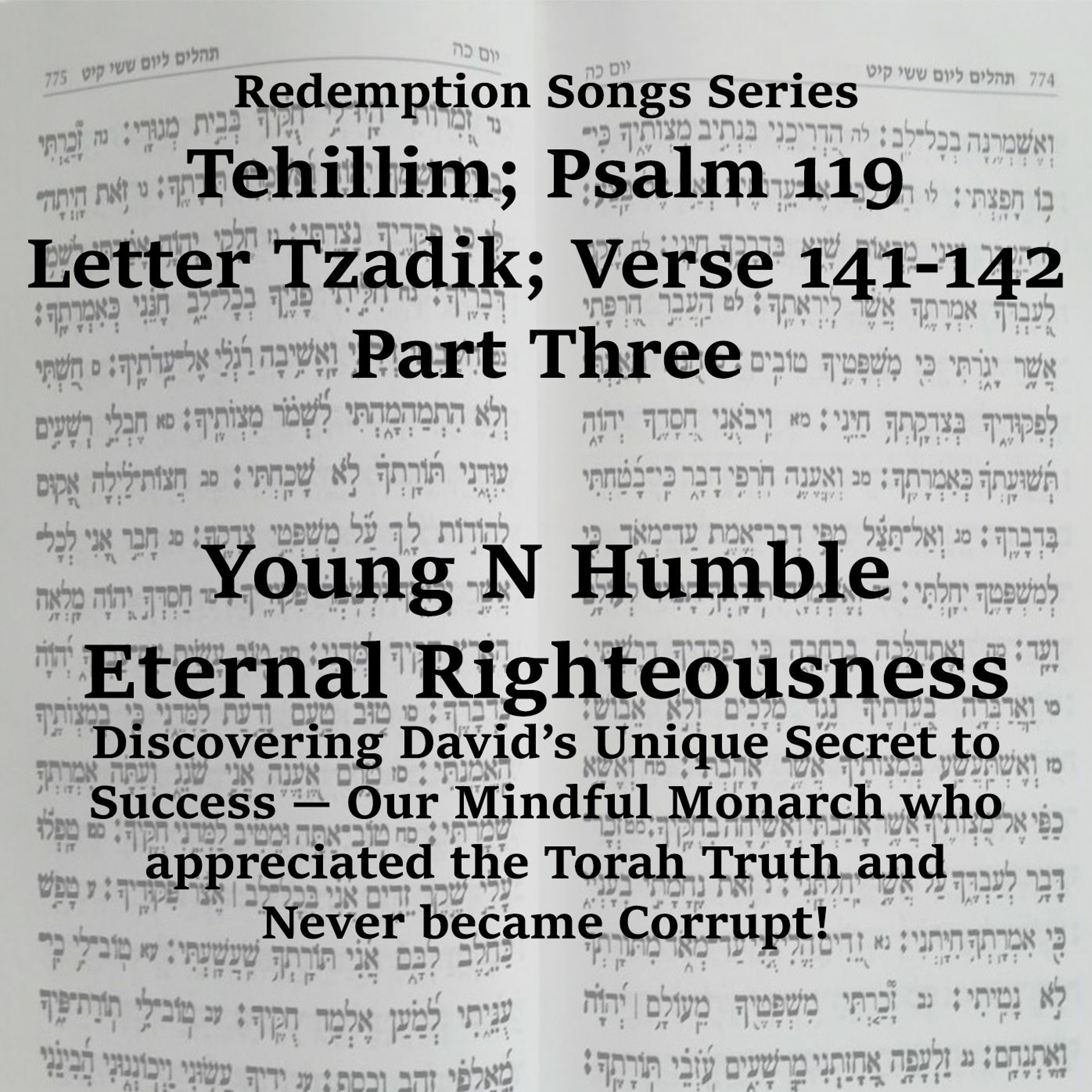 Redemption Songs Series Tehillim; Psalm 119 Letter Tzadik; Verse 141-142 Part Three