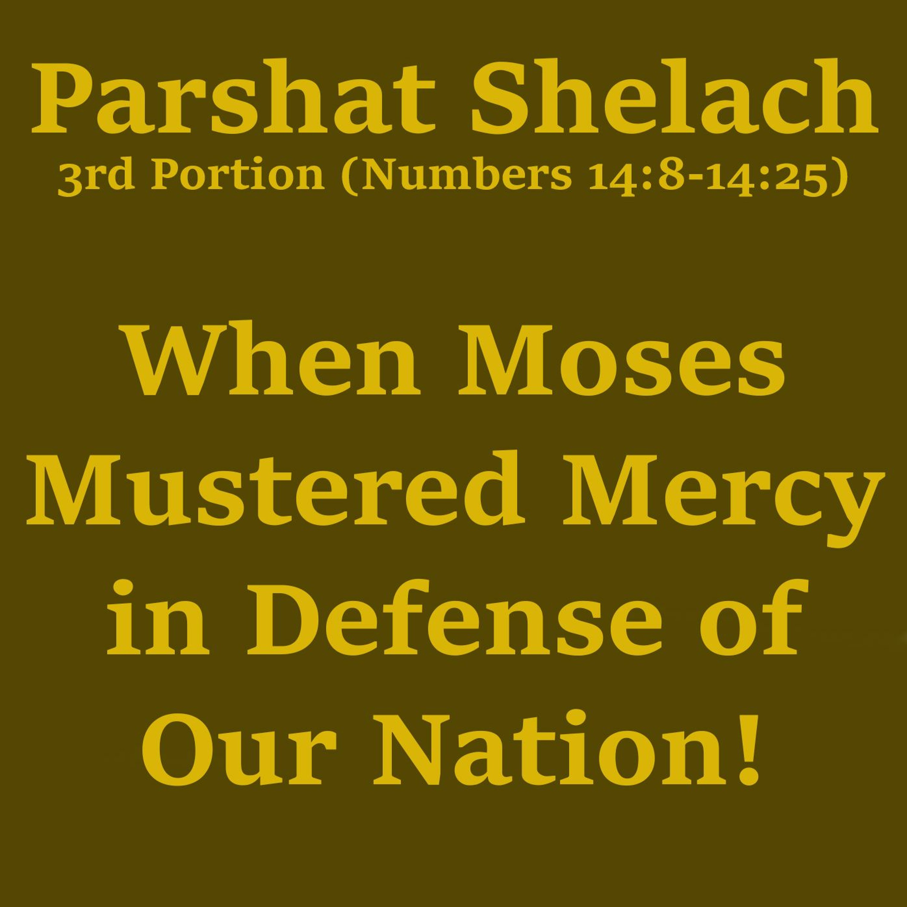 When Moses Mustered Mercy in Defense of Our Nation!