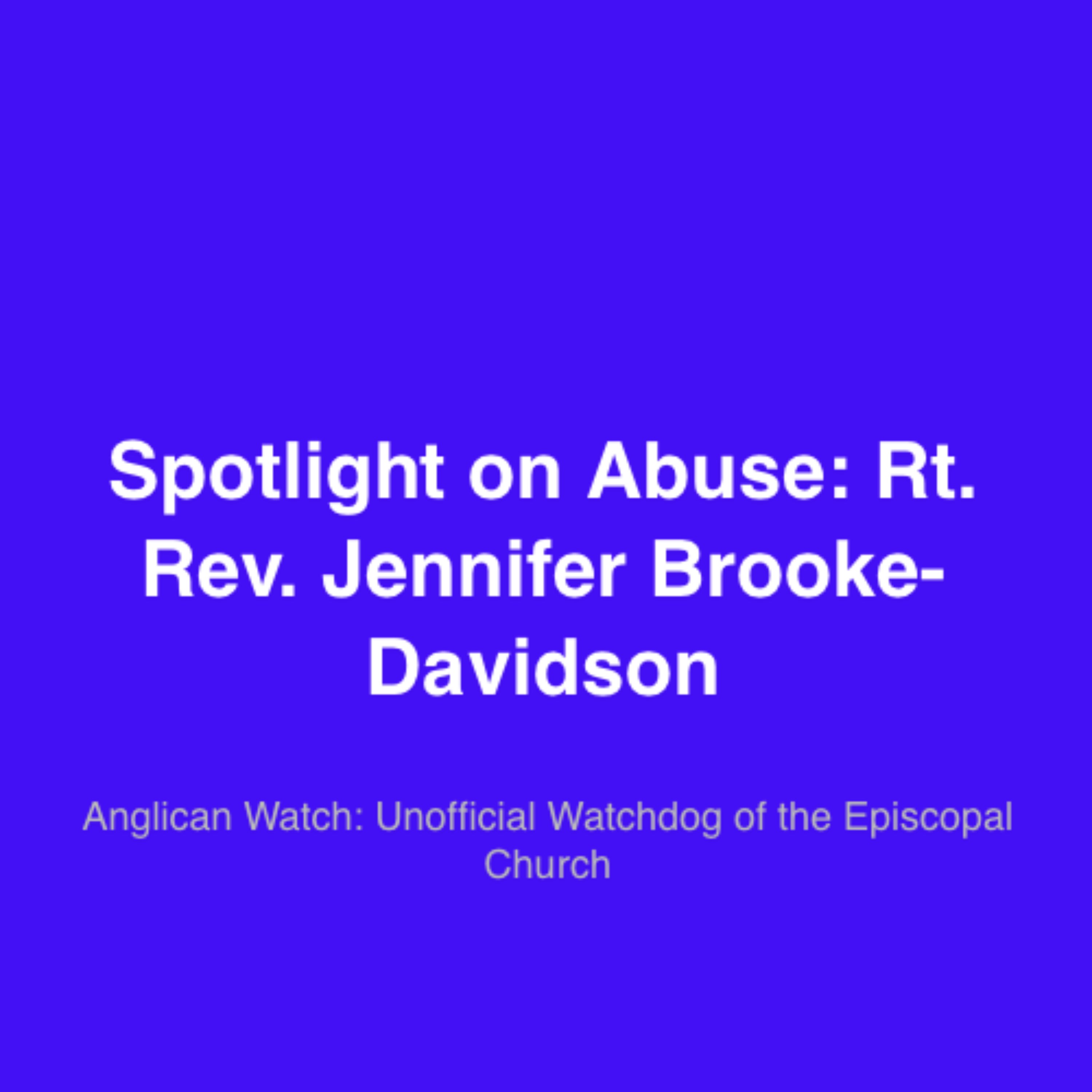 Spotlight on abuse: Rt. Rev. Jennifer Brooke-Davidson