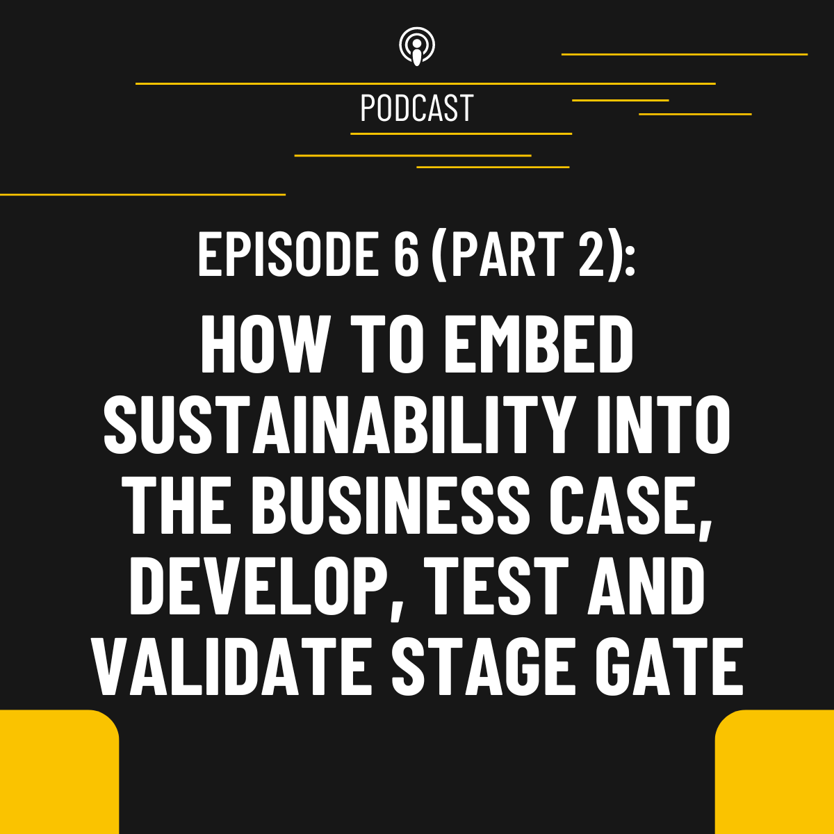 Episode 6, part 2: How to embed sustainability into the business case, develop, test & validate stage gate