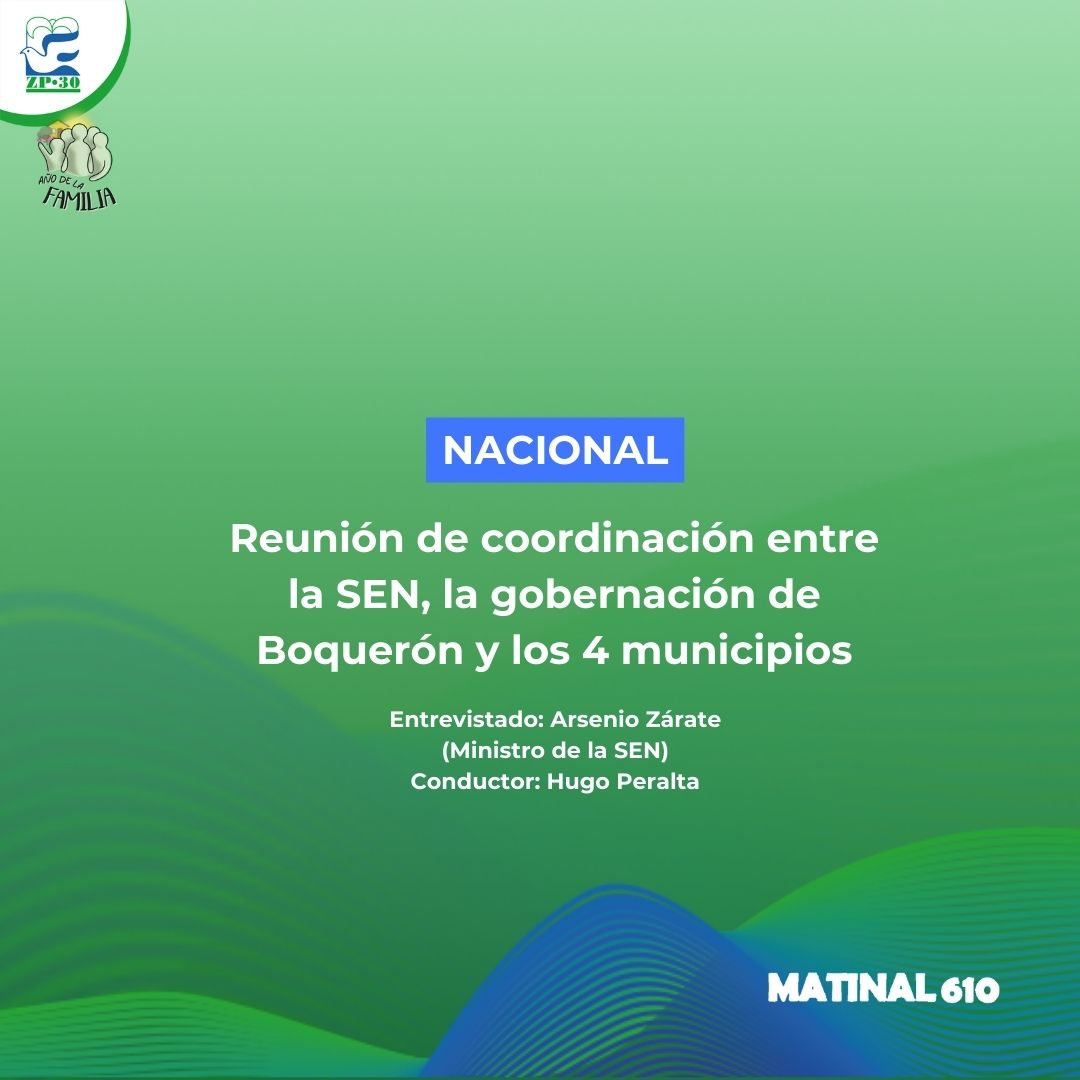 Reunión de coordinación entre la SEN, la gobernación de Boquerón y los 4 municipios