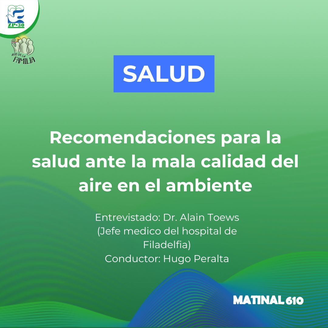 Recomendaciones para la salud ante la mala calidad del aire en el ambiente