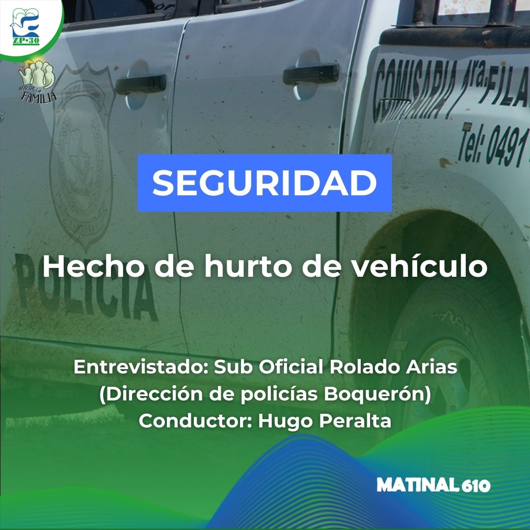 
                    Hecho de hurto de vehículo
                