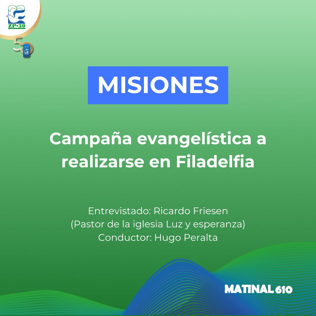 Campaña evangelística a realizarse en Filadelfia