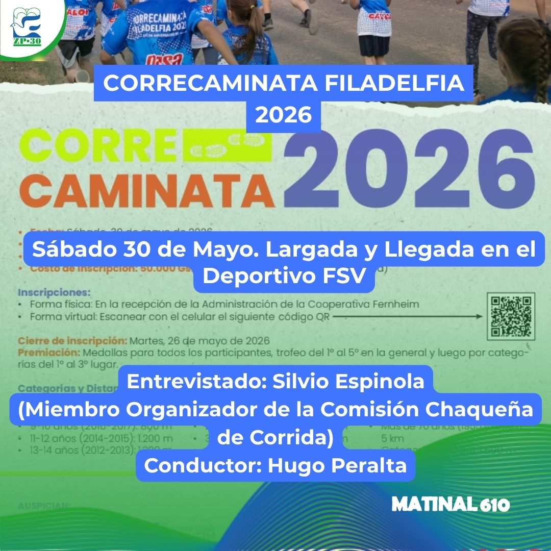 
                    Correcaminata Filadelfia 2026. 13/05/2026
                