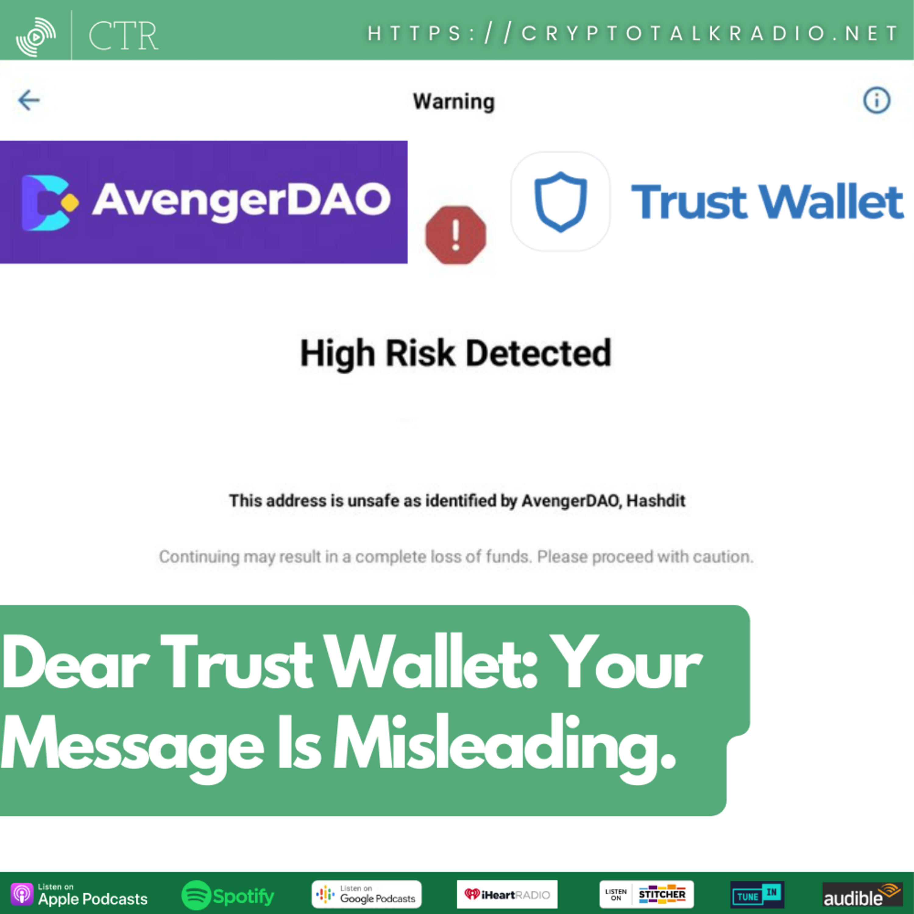 Dear Trust Wallet: Your Message Is Misleading, And No, You Didn't Get That From #AvengerDAO.