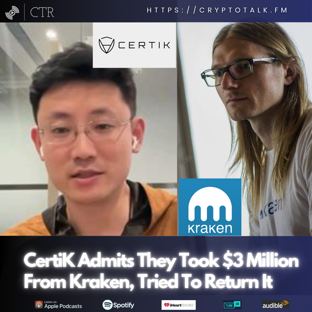 #CertiK Admits They Took $3 Million From #Kraken As Part Of Bug Bounty Testing, Tried To Return It, Didn't "Steal" Anything (OOC)