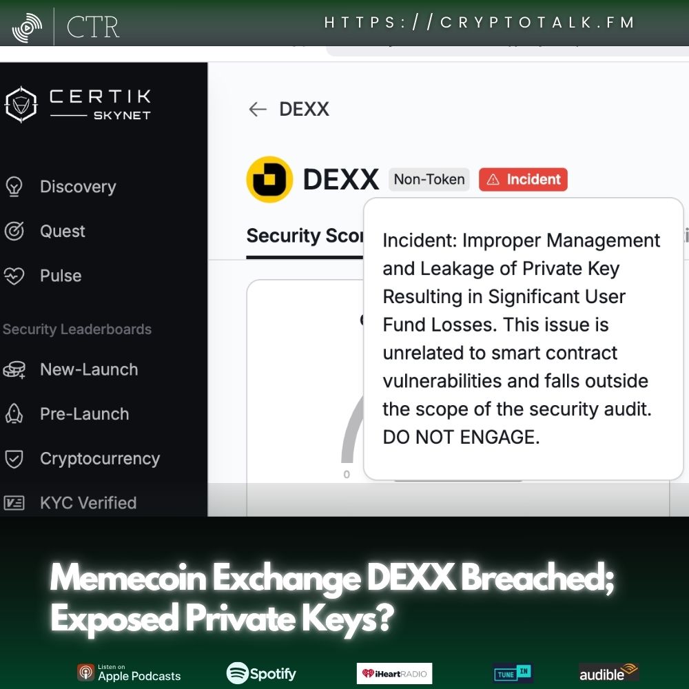 Memecoin Exchange #DEXX Breached; Exposed Private Keys? (OOC)