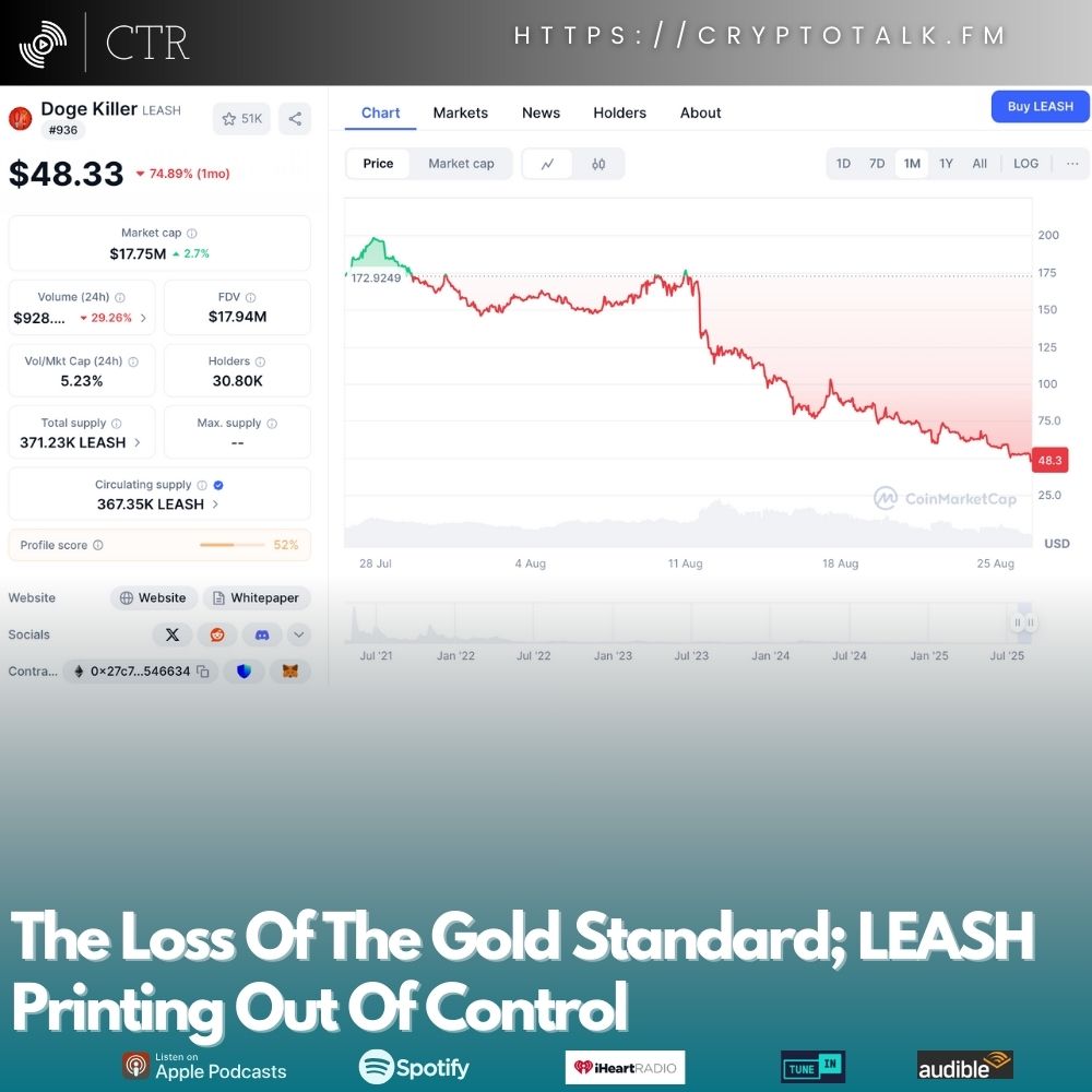 The Loss Of The Gold Standard; #LEASH Printing Out Of Control