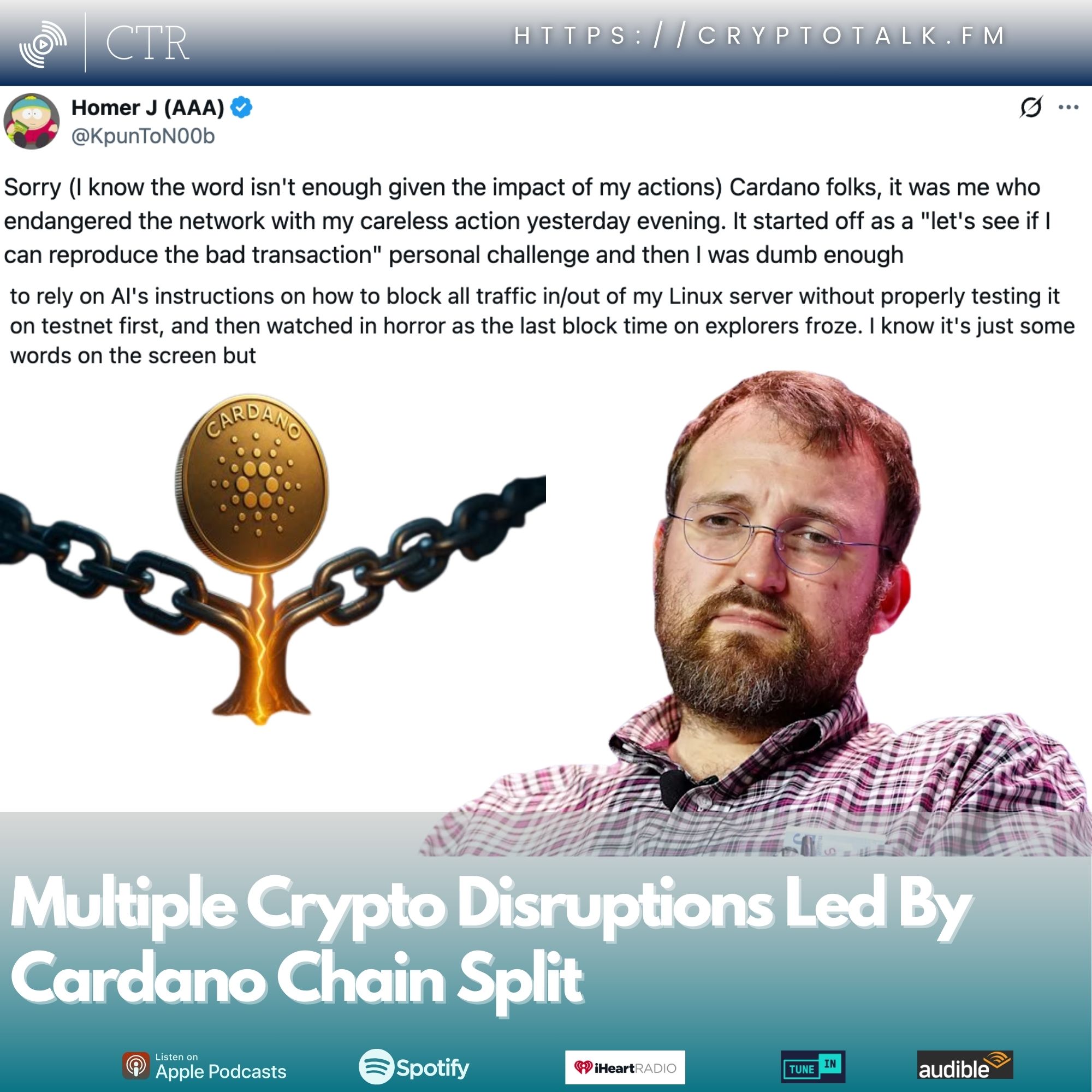 Multiple Crypto Disruptions Led By #Cardano Chain Split; Saylor's Strategy To Liquidate Bitcoin?