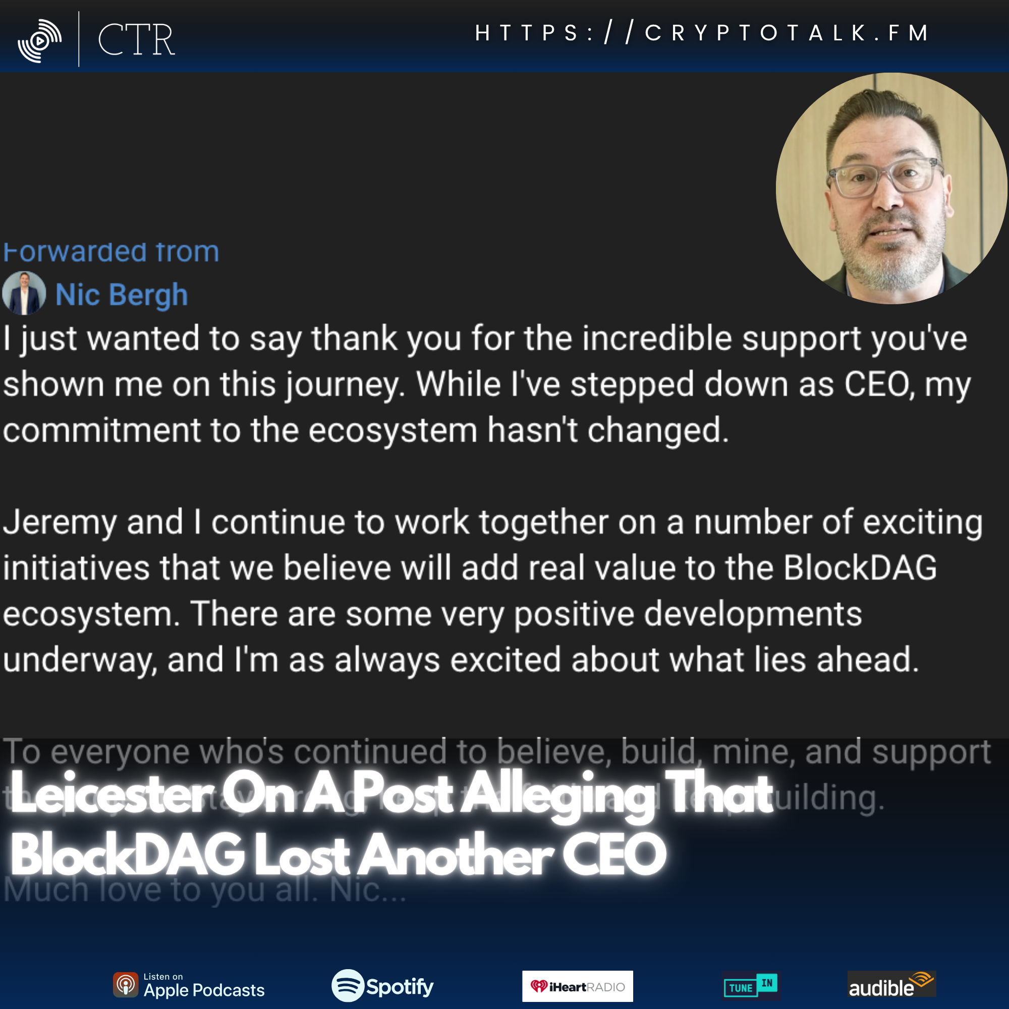 Leicester On A Post Alleging That #BlockDAG Lost Another CEO
