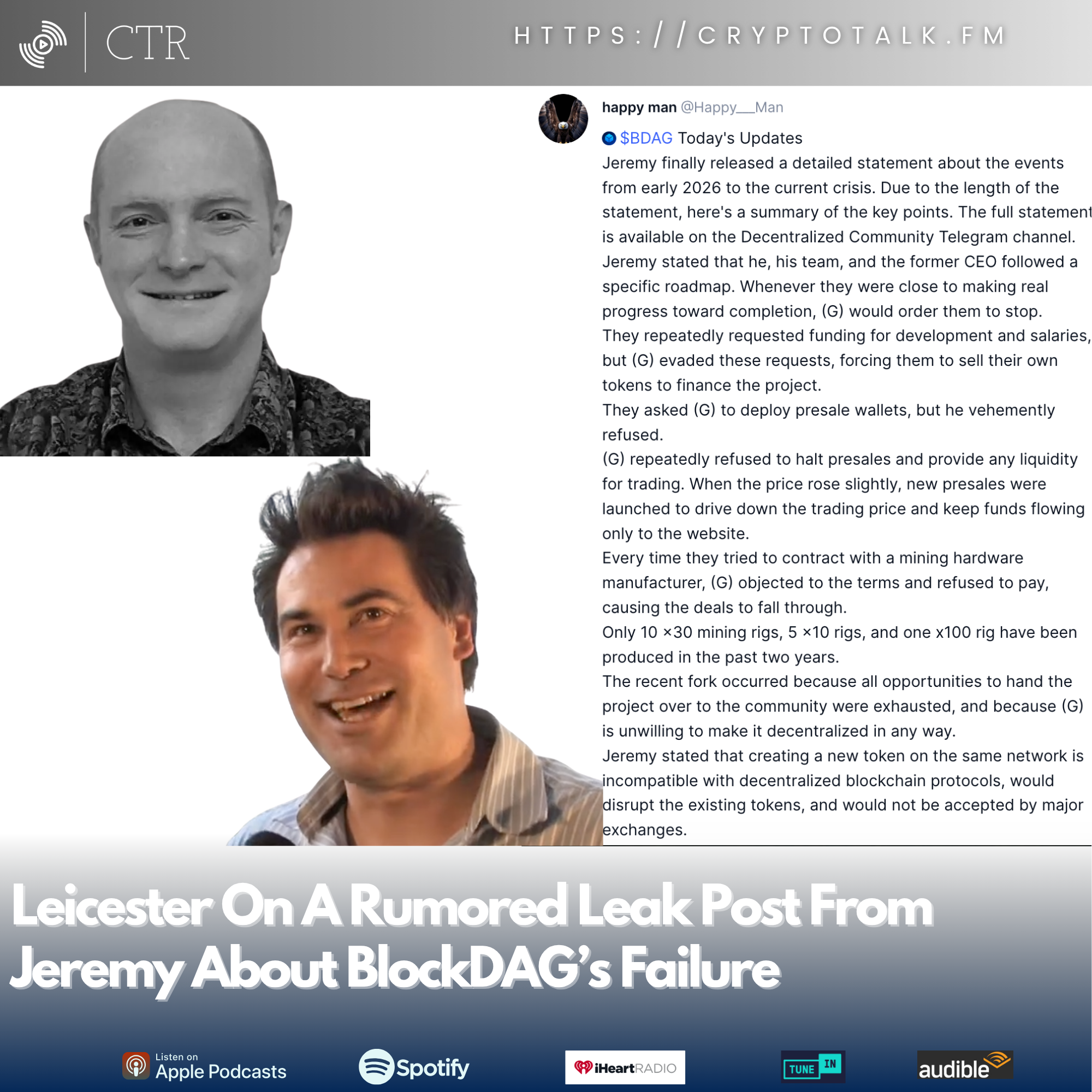 Leicester On A Rumored Leak Post From Jeremy About #BlockDAG’s Failure (OOC) [COLORFUL LANGUAGE]