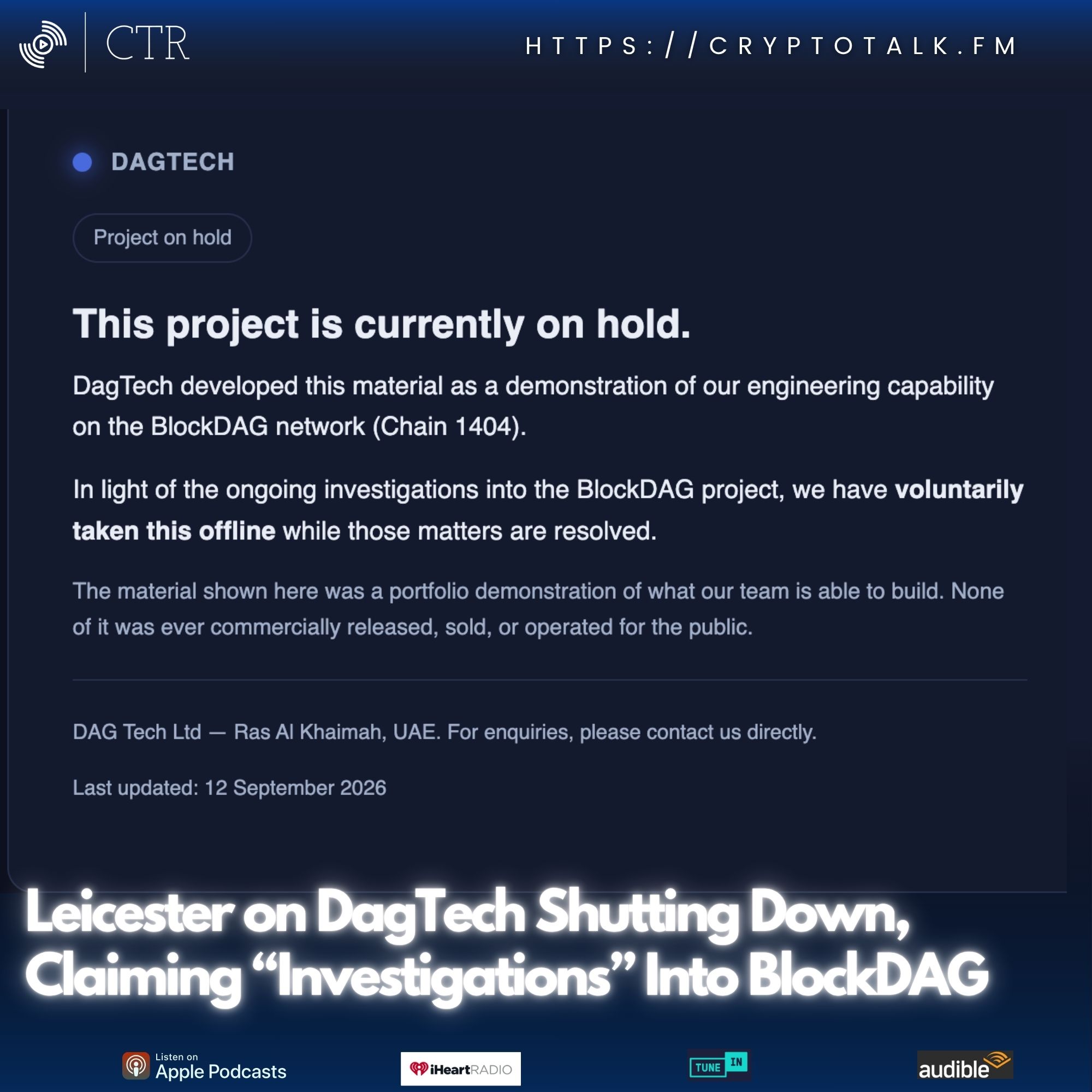 Leicester on DagTech Shutting Down, Claiming “Investigations” Into #BlockDAG (OOC) [COLORFUL LANGUAGE]
