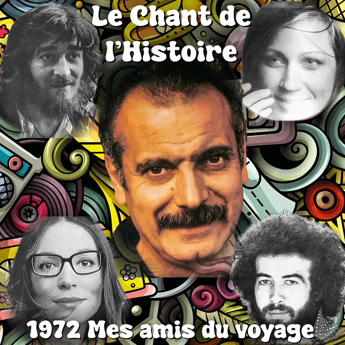 C.d.C. #43 1972 Mes amis du voyage : Luc Romann - Eva - Georges Brassens - Jacques-Emile Deschamps