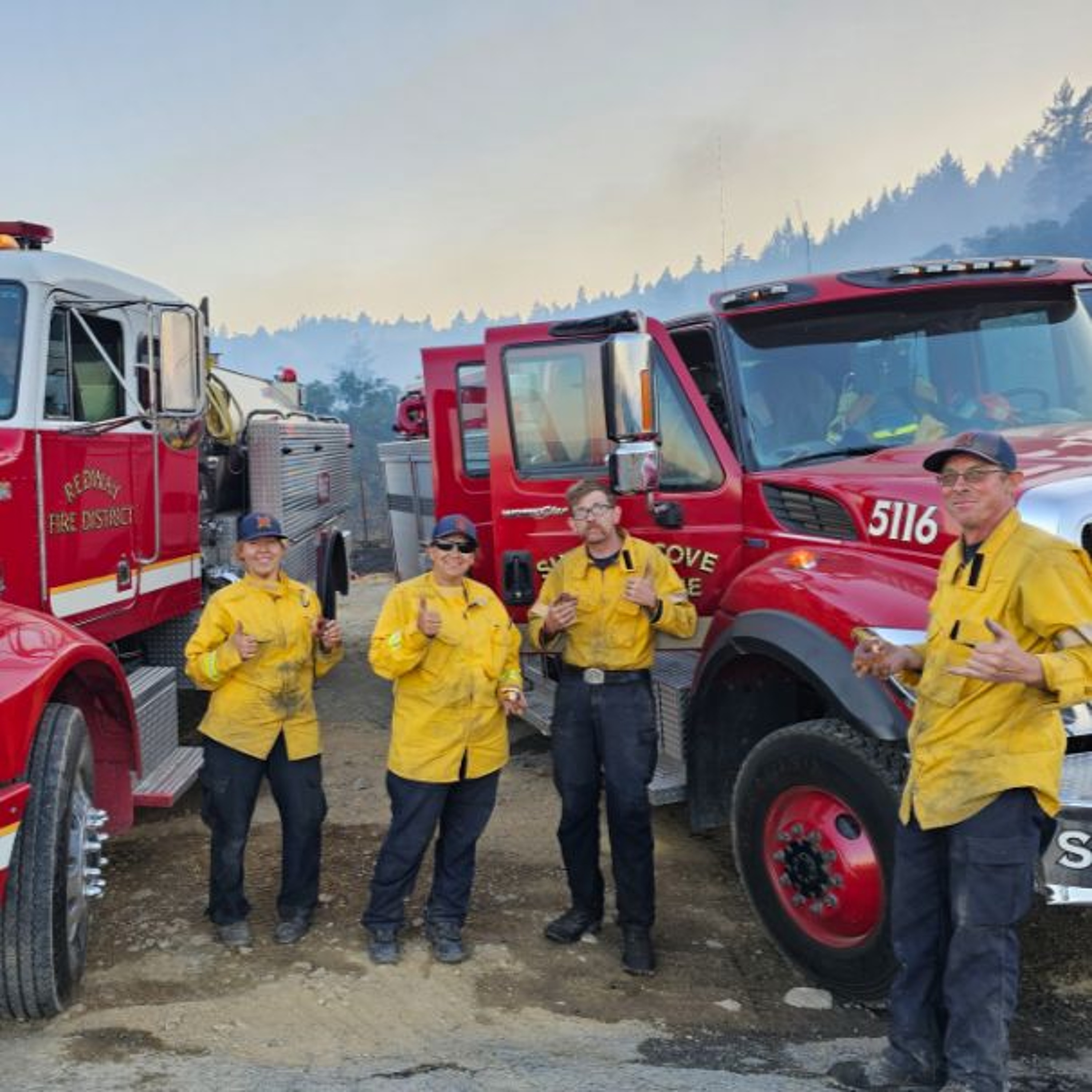 Volunteer Firefighters Efforts  Save Community from Wildfire