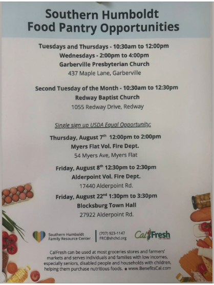 Southern Humboldt Food Pantry Offers Support Throughout August