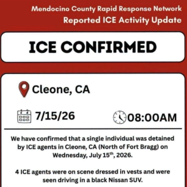 Two ICE Detentions, One Day Apart, Raise Questions in Mendocino County