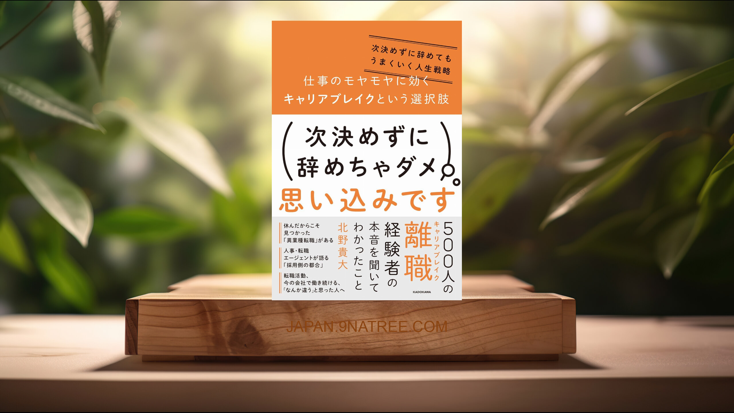 [レビュー] 仕事のモヤモヤに効くキャリアブレイクという選択肢 次決めずに辞めてもうまくいく人生戦略 (北野 貴大) 要約した.