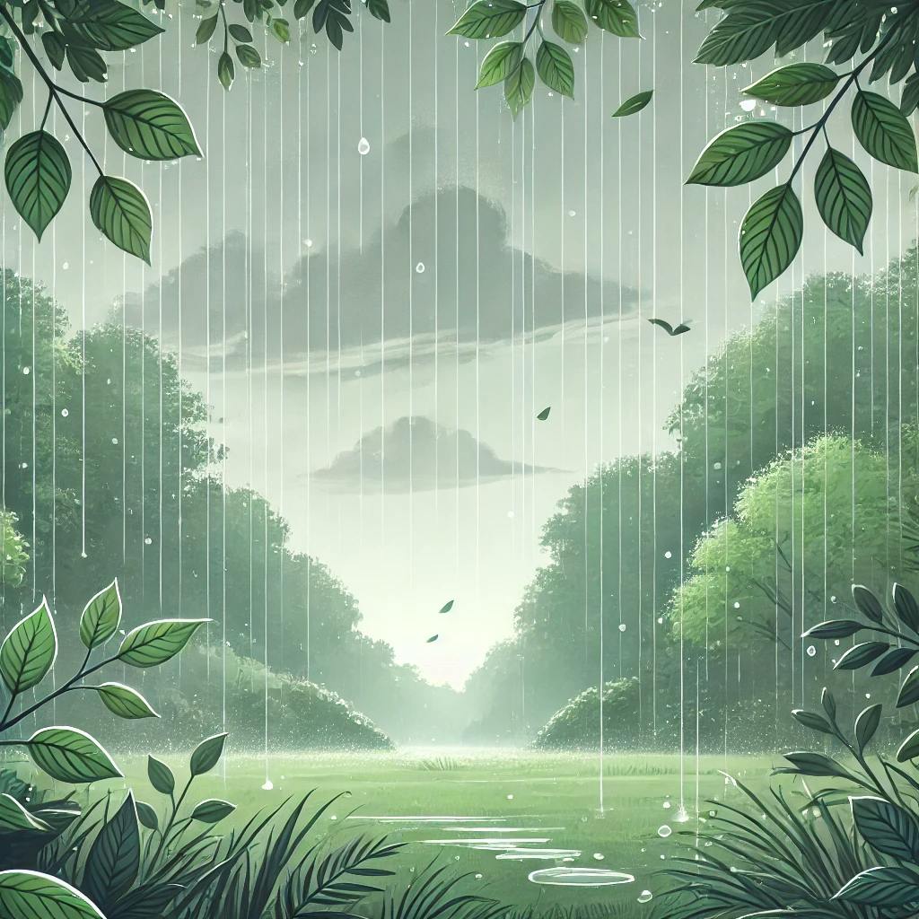 ️ Regen auf Blättern für tiefe Entspannung